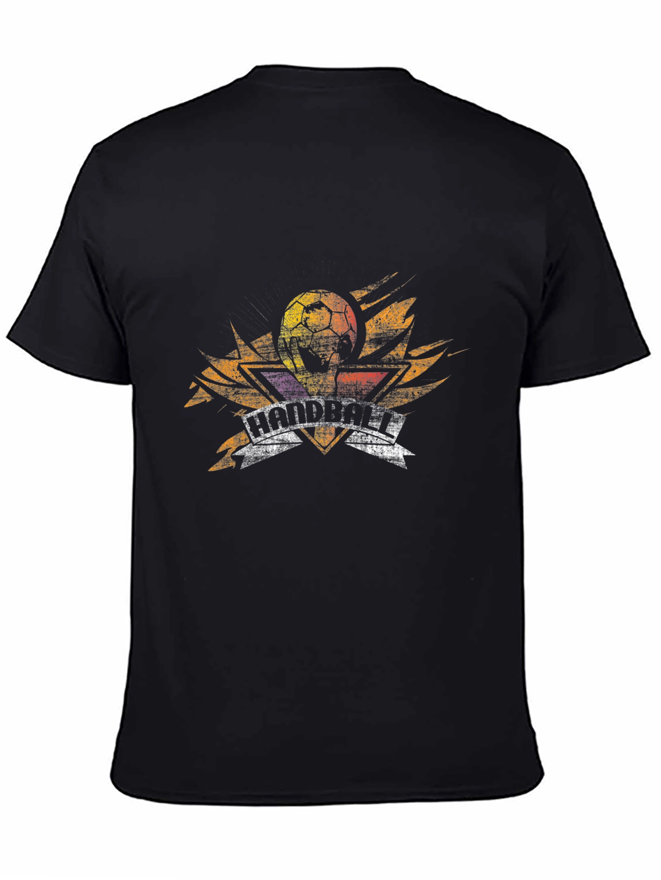 Handball Graphic Print Black T-Shirt