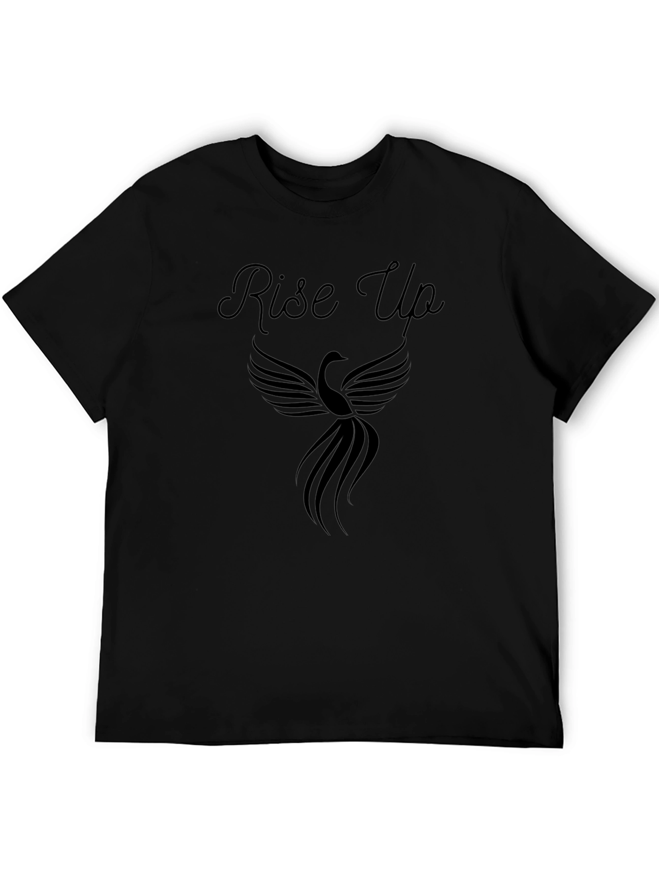 Rise Up Graphic Tee - Phoenix Design Black T-Shirt