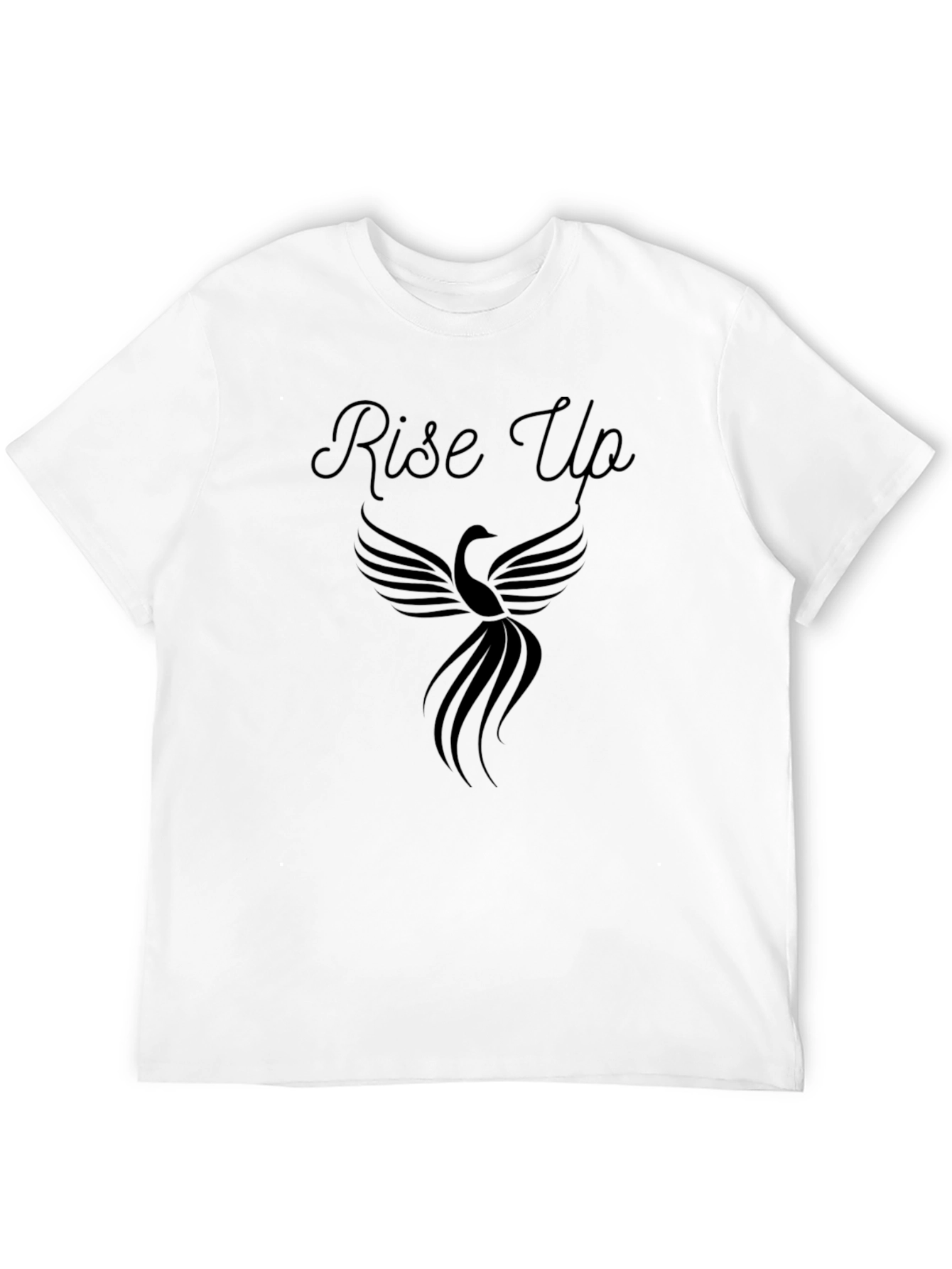 Rise Up Graphic Tee - Phoenix Design Black T-Shirt