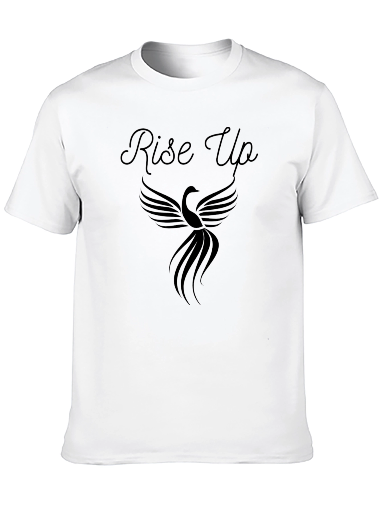 Rise Up Graphic Tee - Phoenix Design Black T-Shirt