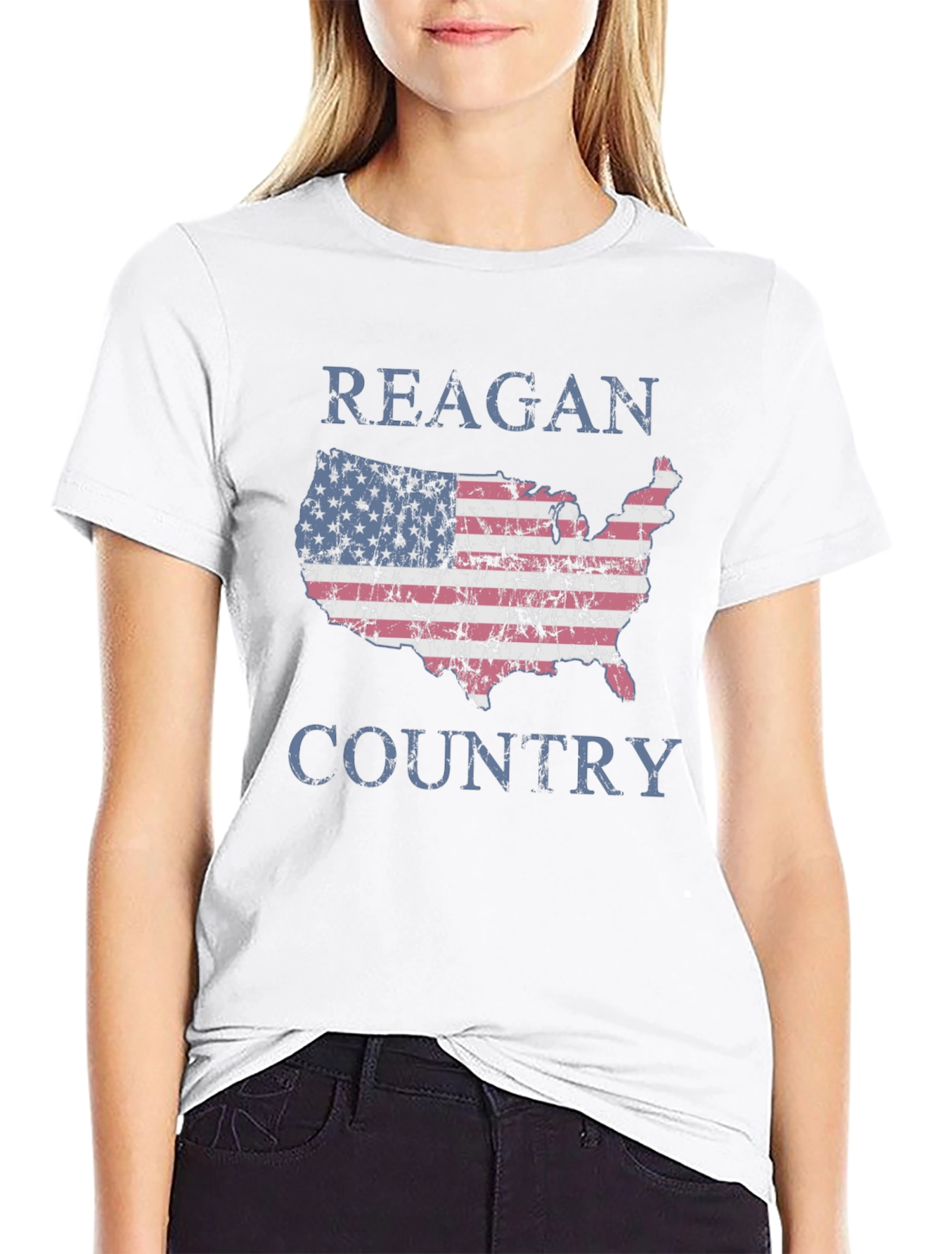 Reagan Country USA Flag Graphic T-Shirt