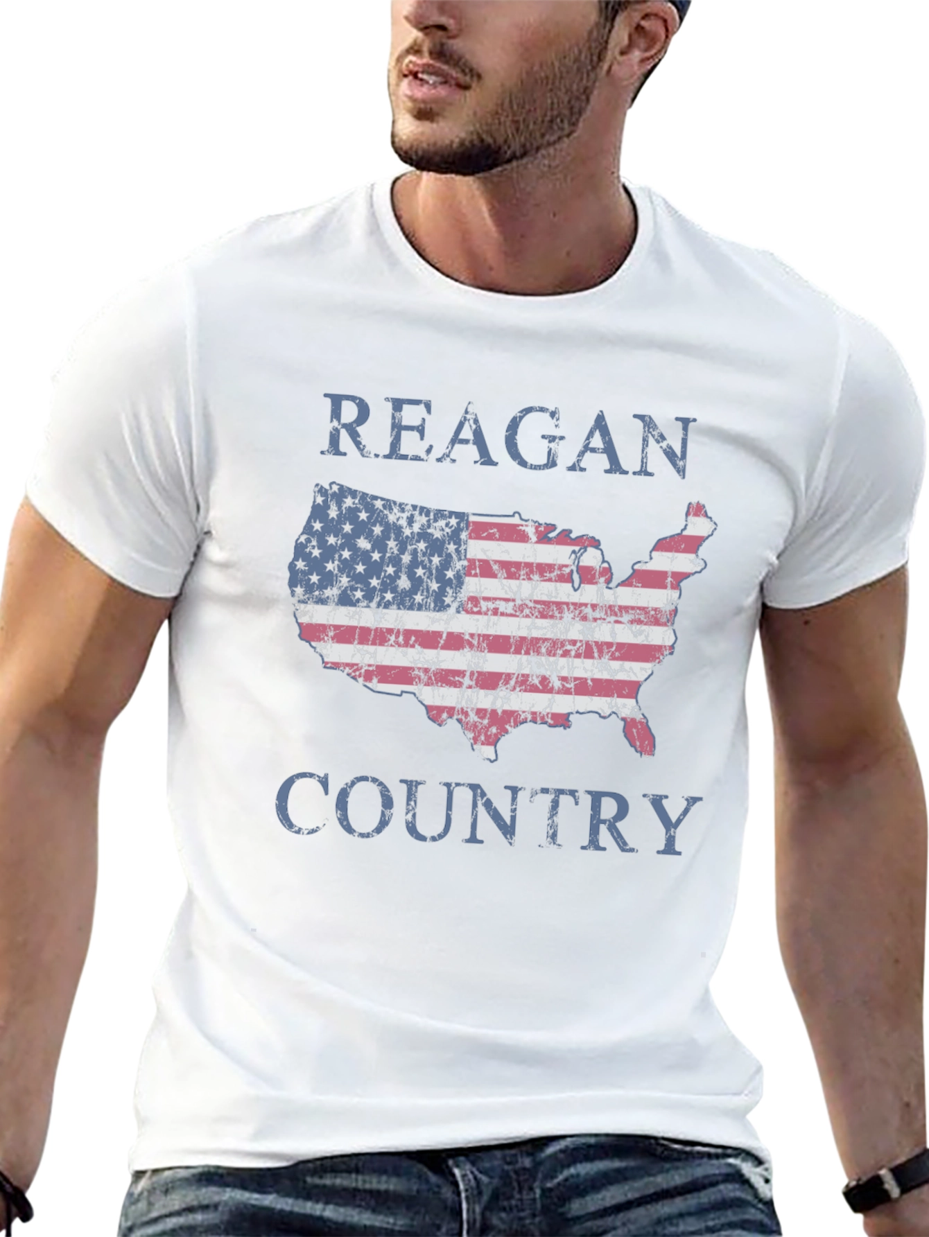 Reagan Country USA Flag Graphic T-Shirt