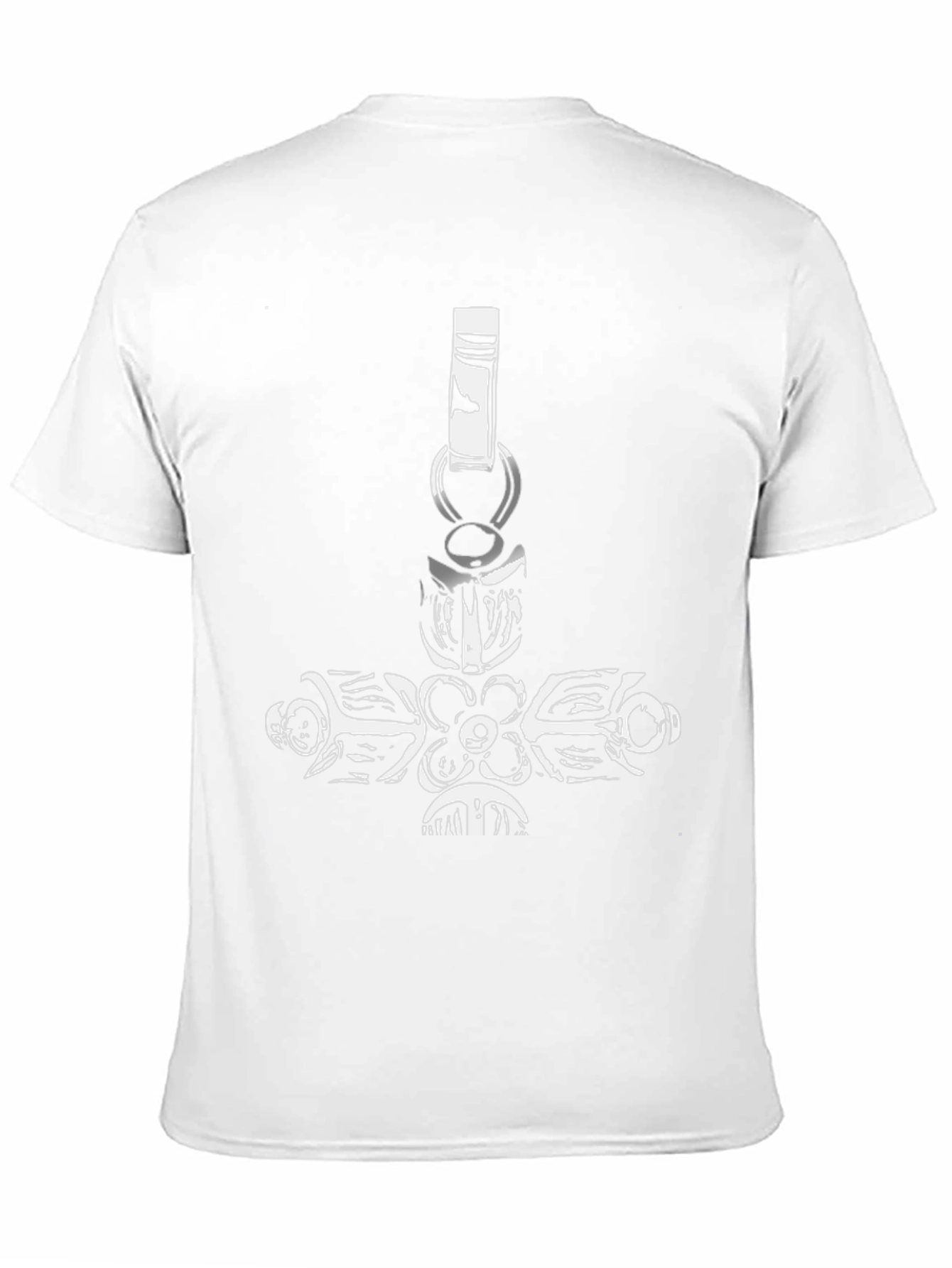 Black Graphic Tee with Hammer Pendant Design