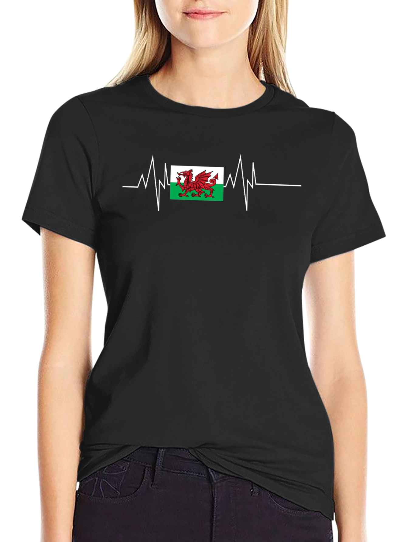 Wales Flag Heartbeat T-Shirt