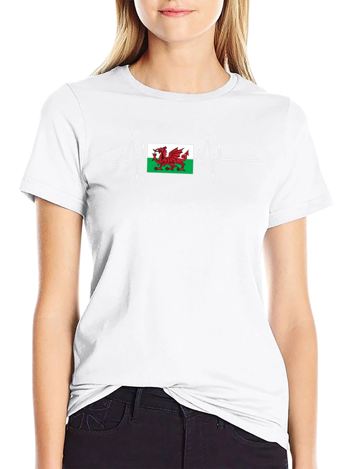 Wales Flag Heartbeat T-Shirt