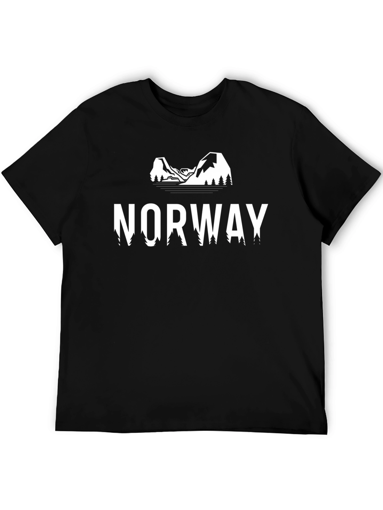 Norway Graphic Print Tee - Black Cotton T-Shirt