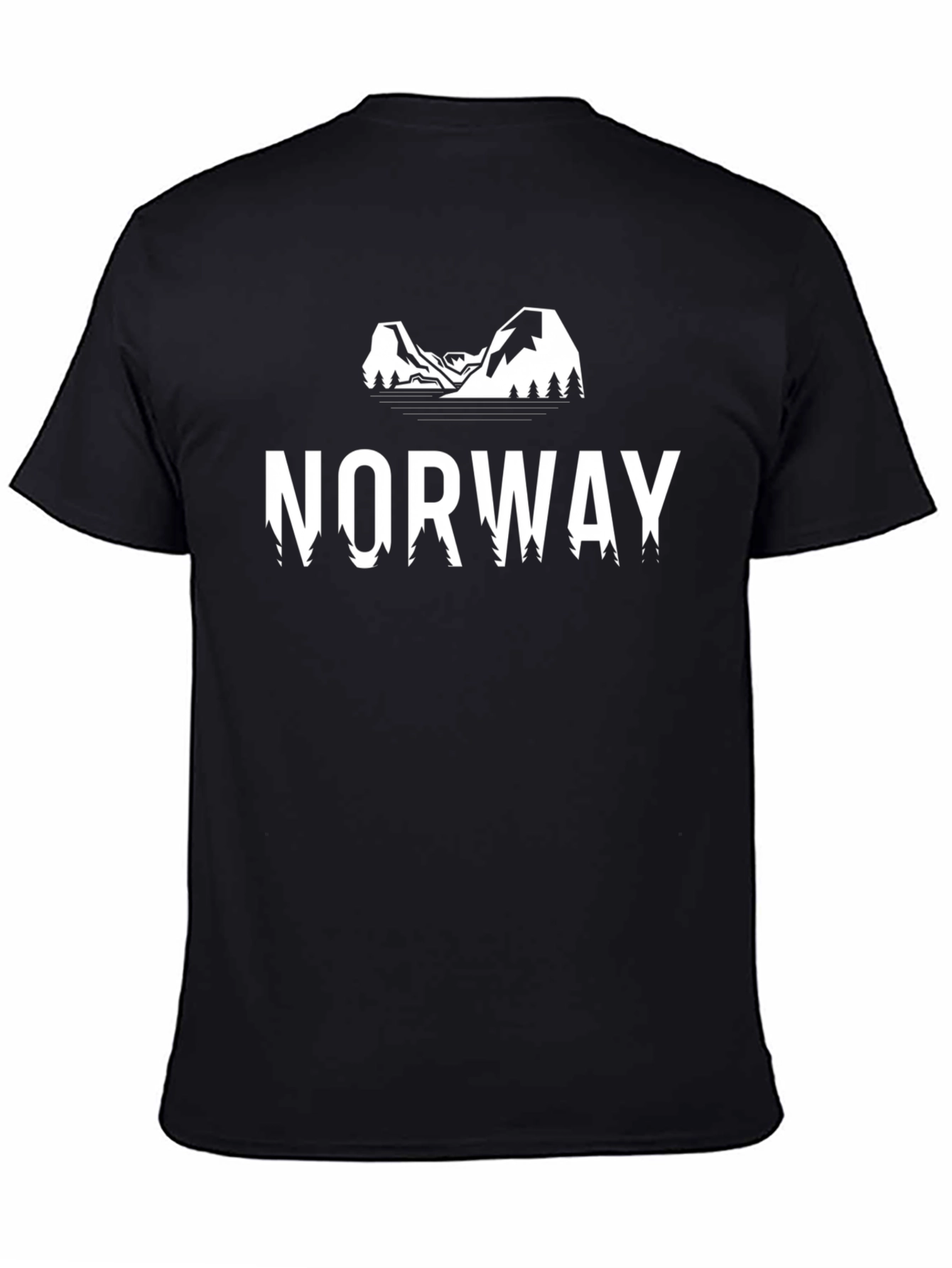 Norway Graphic Print Tee - Black Cotton T-Shirt