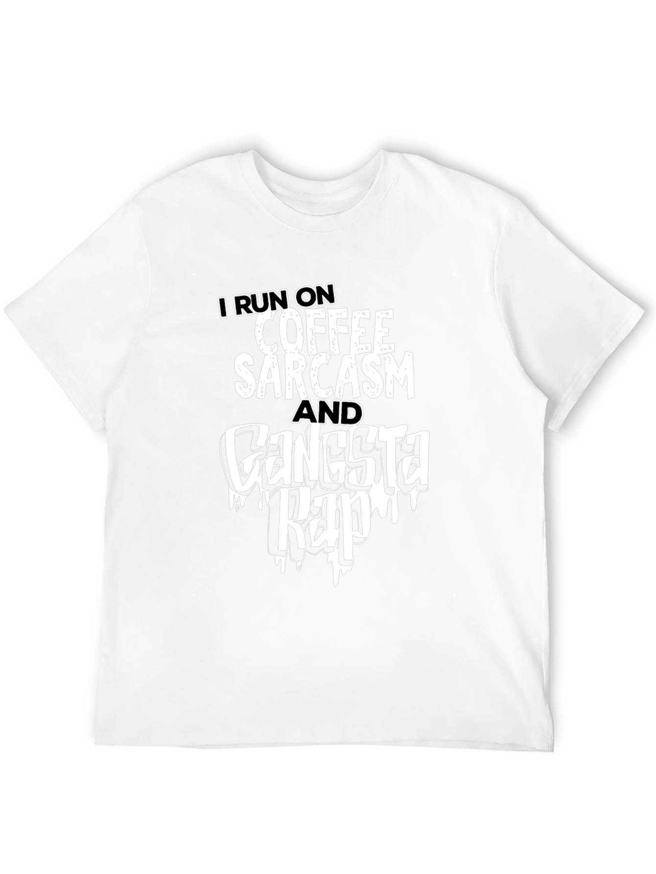 Coffee Sarcasm Gangsta Rap T-Shirt - Black