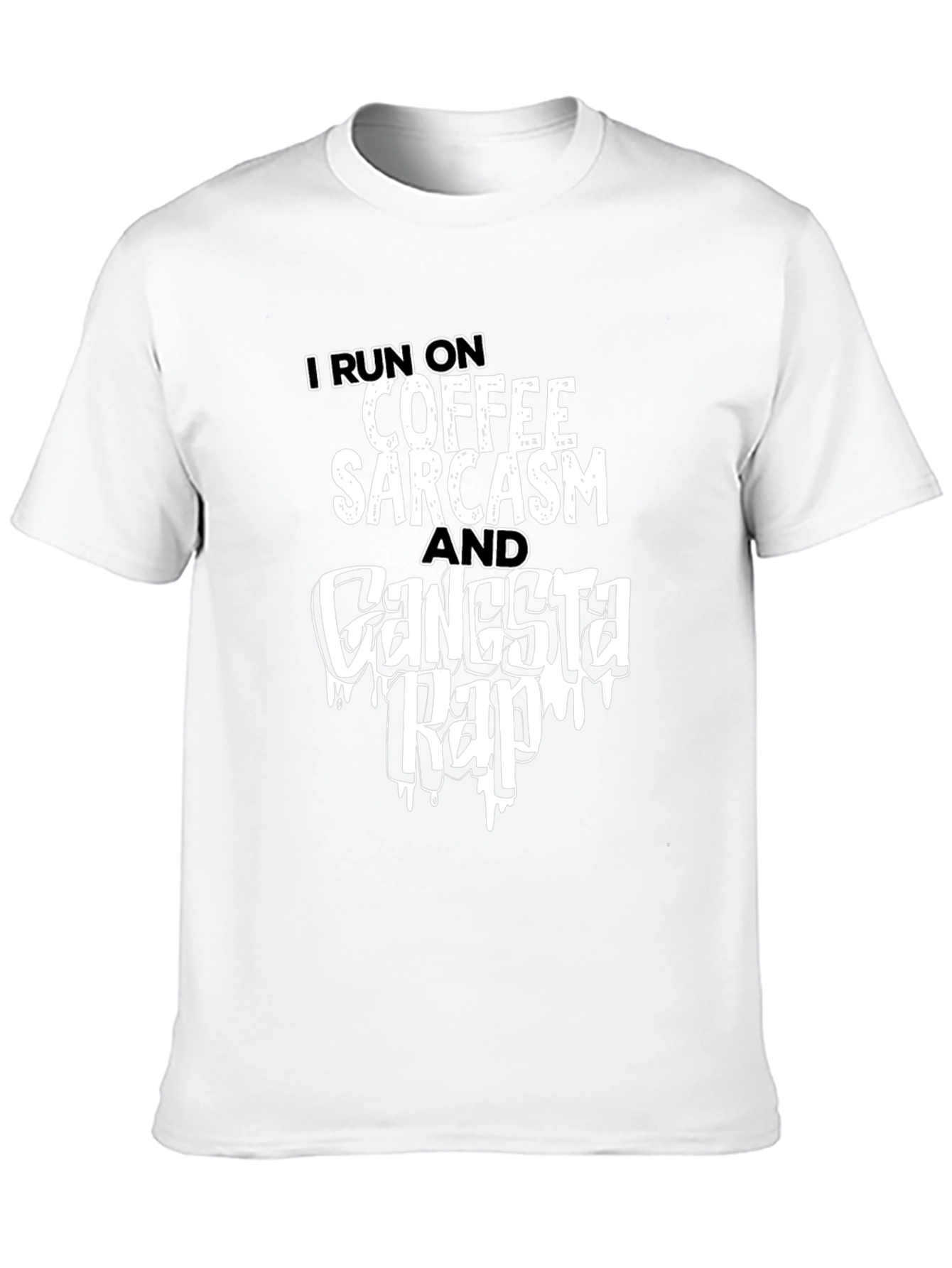 Coffee Sarcasm Gangsta Rap T-Shirt - Black