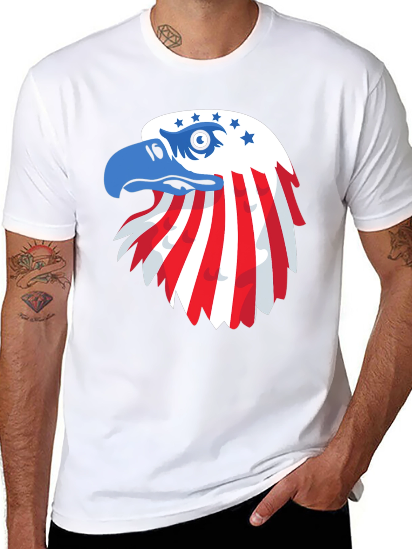Patriotic Eagle Graphic T-Shirt