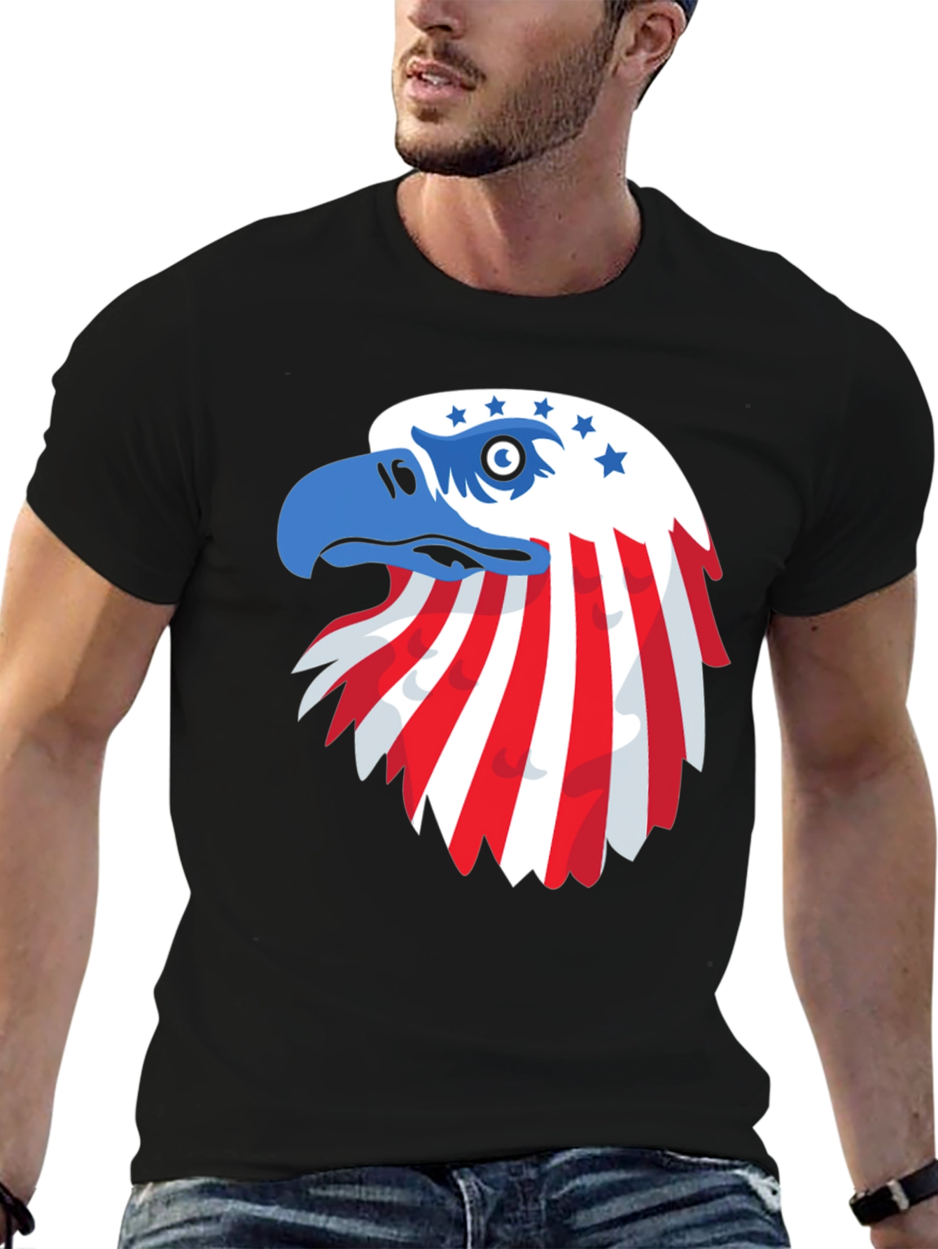 Patriotic Eagle Graphic T-Shirt