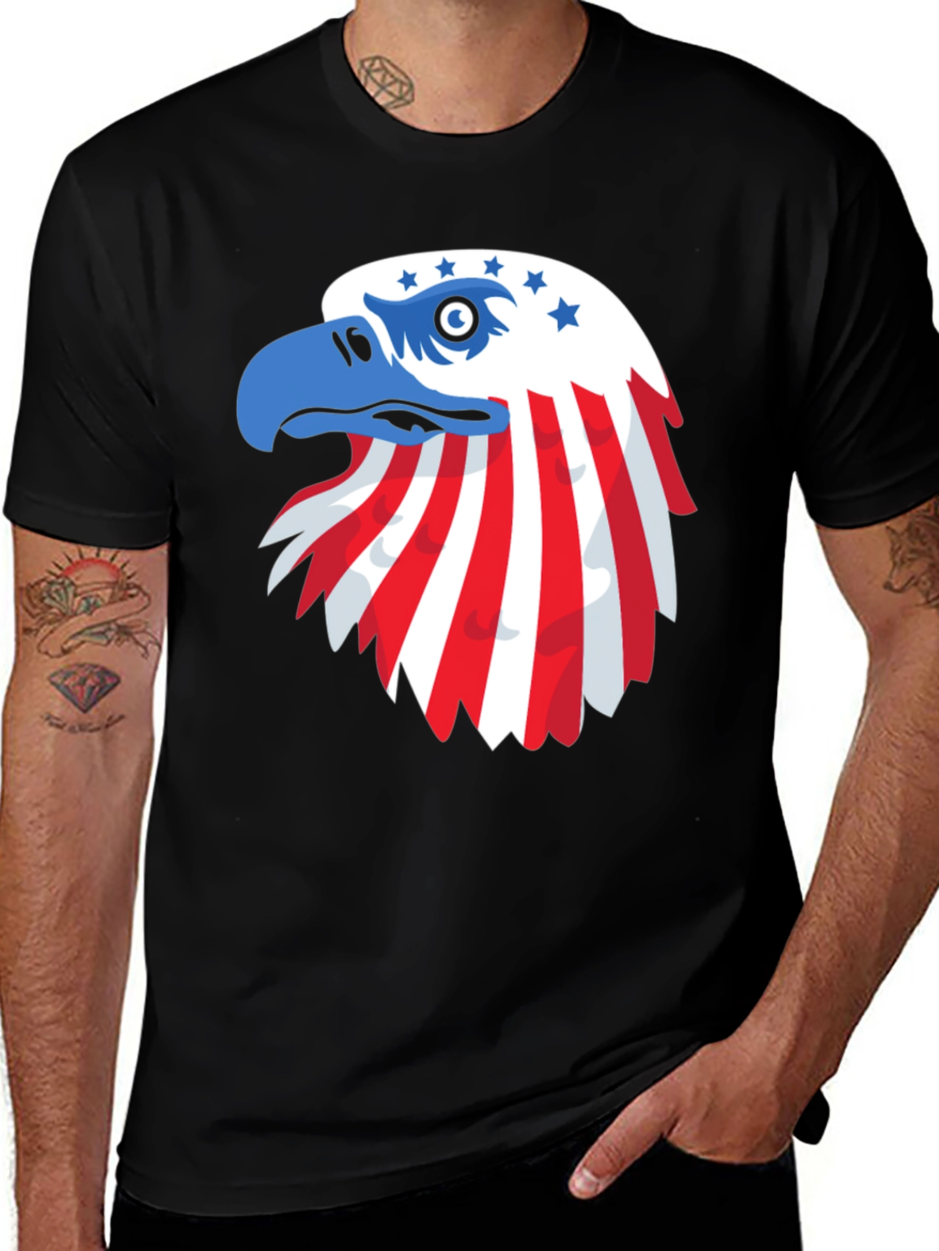 Patriotic Eagle Graphic T-Shirt