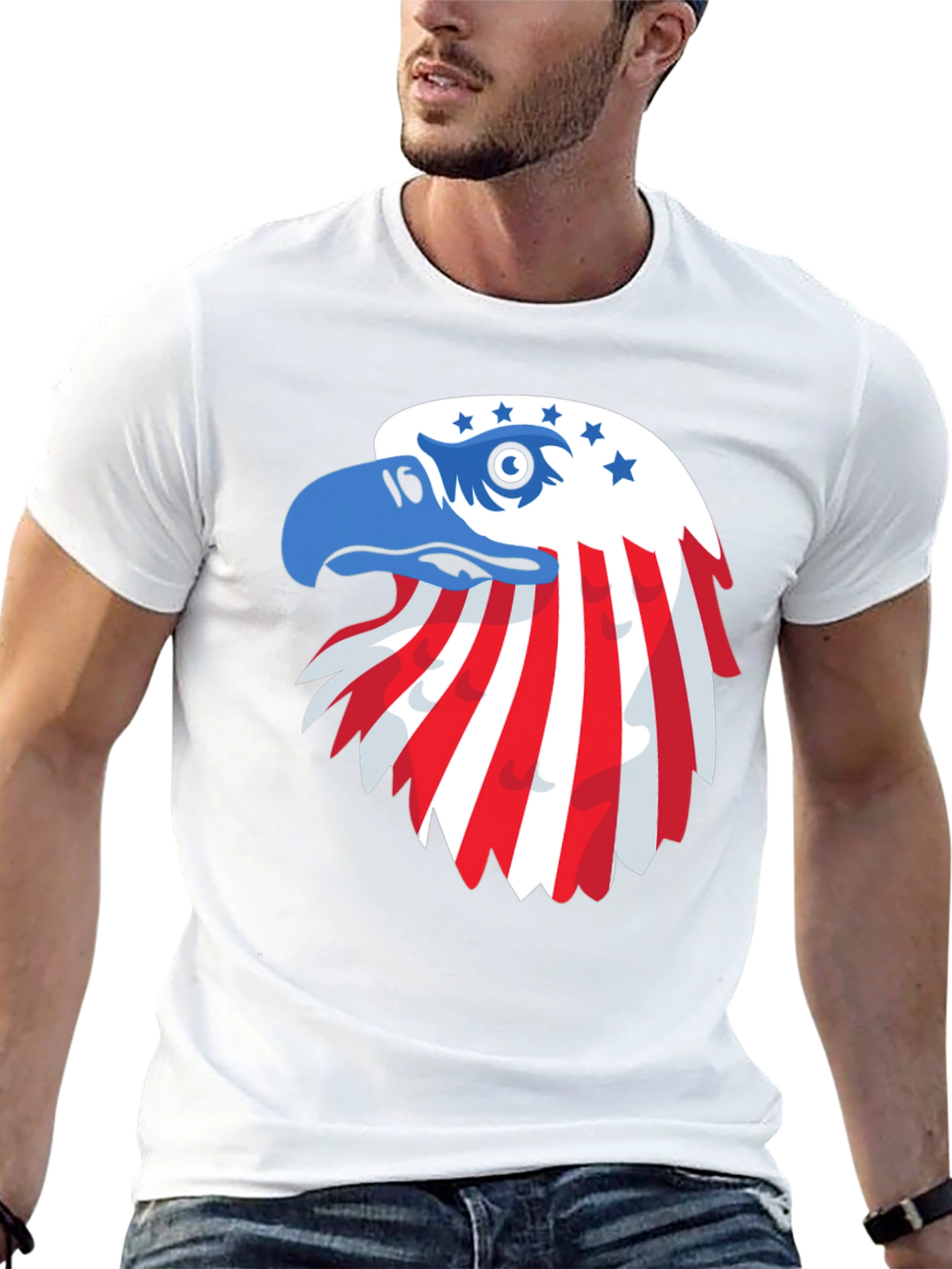 Patriotic Eagle Graphic T-Shirt