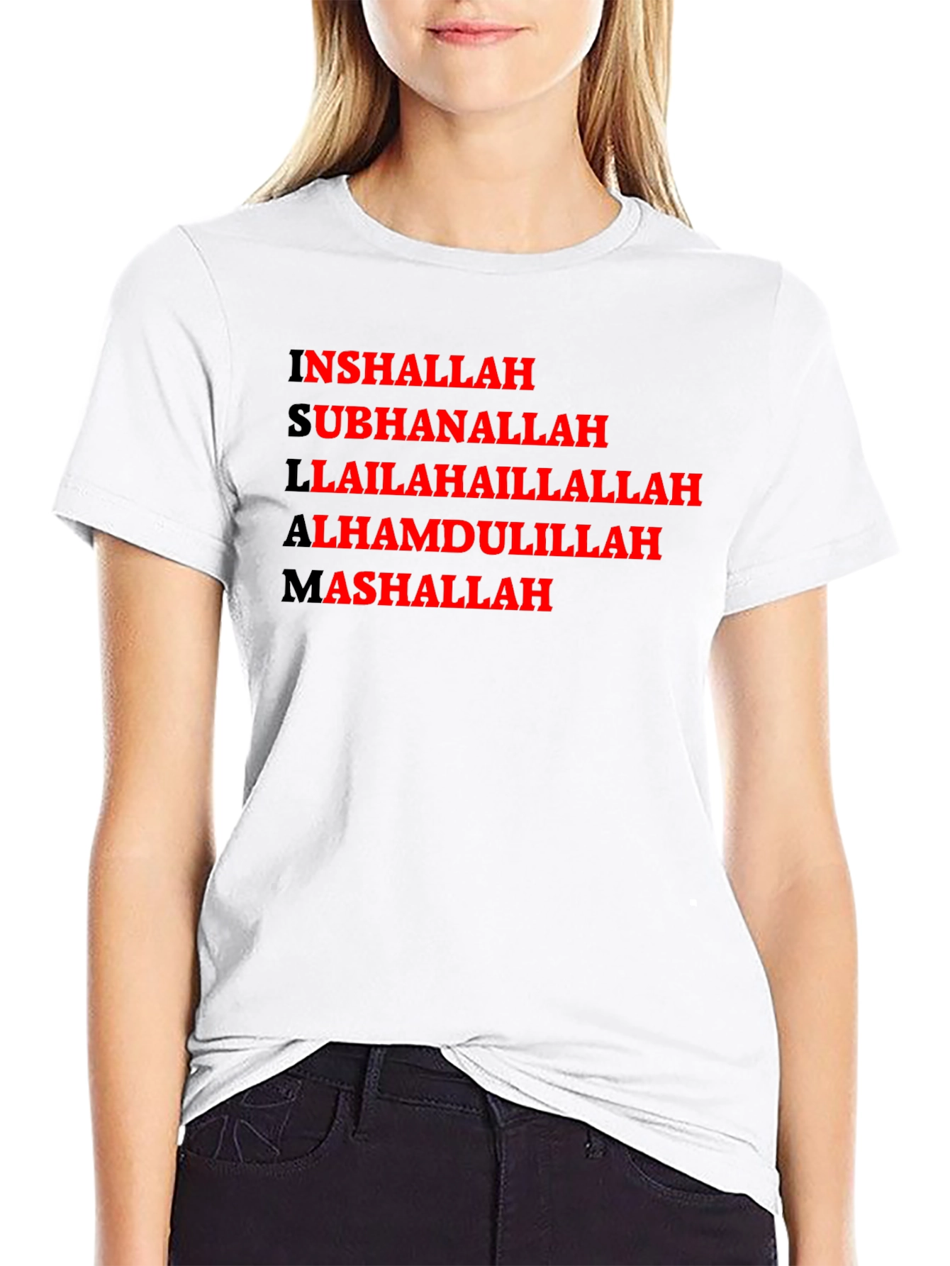 Islamic Calligraphy T-Shirt - Inshallah Subhanallah Alhamdulillah