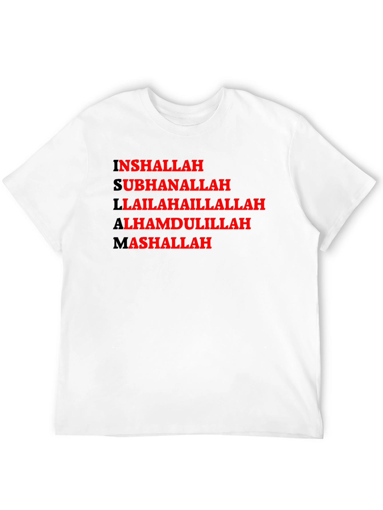 Islamic Calligraphy T-Shirt - Inshallah Subhanallah Alhamdulillah