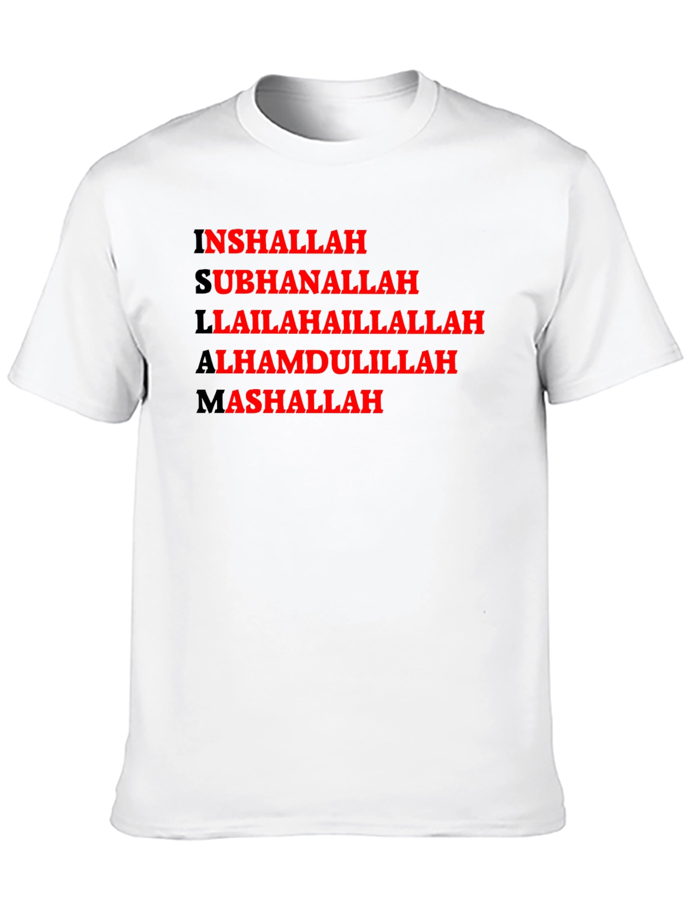 Islamic Calligraphy T-Shirt - Inshallah Subhanallah Alhamdulillah