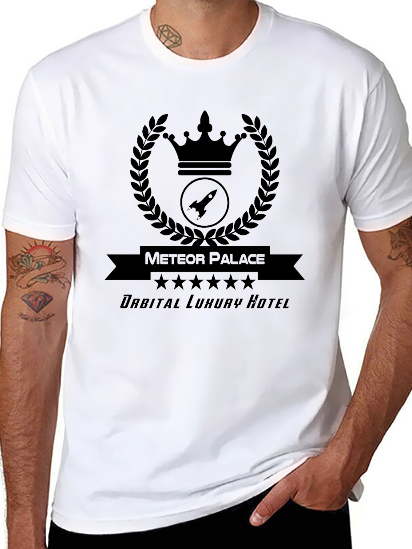 Meteor Palace Orbital Luxury Hotel Graphic T-Shirt
