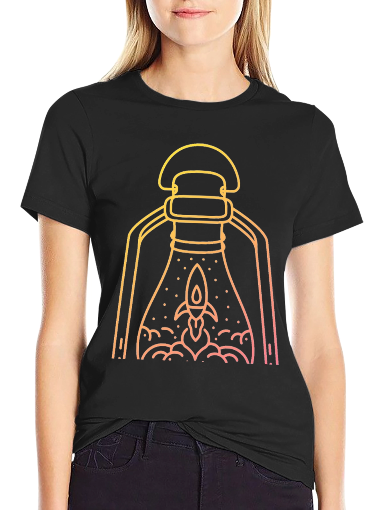 Rocket Lantern Graphic Tee - Black
