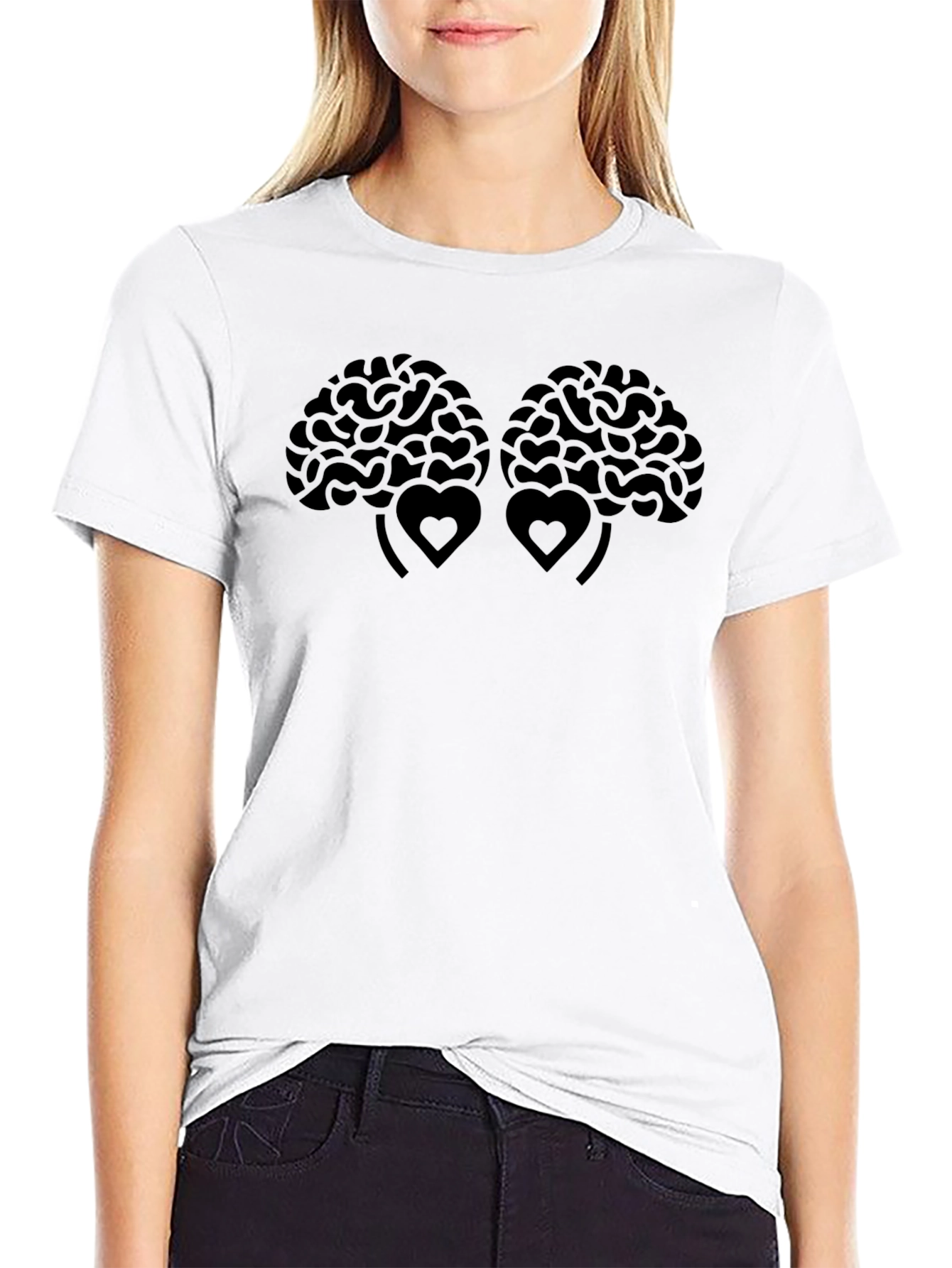 Brain & Heart Tee - Black Graphic T-Shirt
