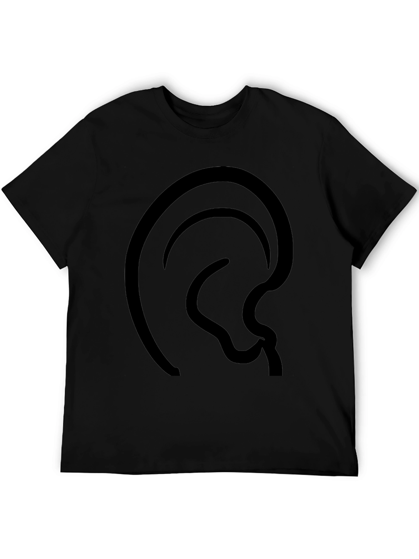 Abstract Ear Black Graphic Tee