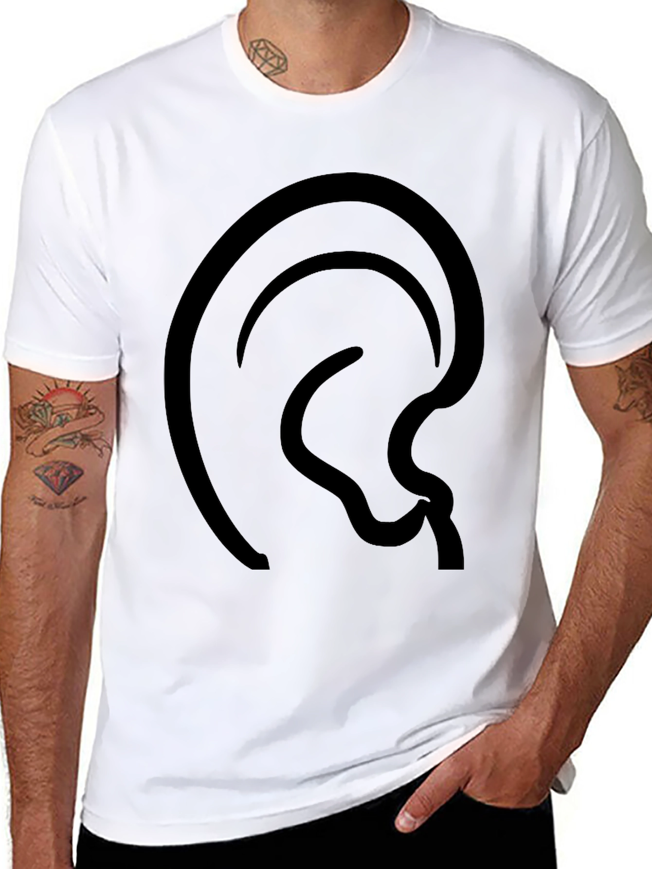 Abstract Ear Black Graphic Tee