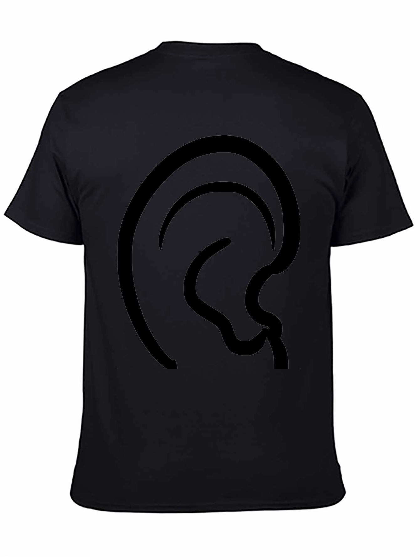 Abstract Ear Black Graphic Tee