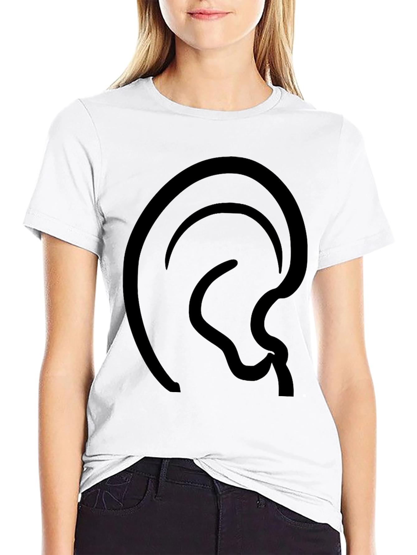 Abstract Ear Black Graphic Tee