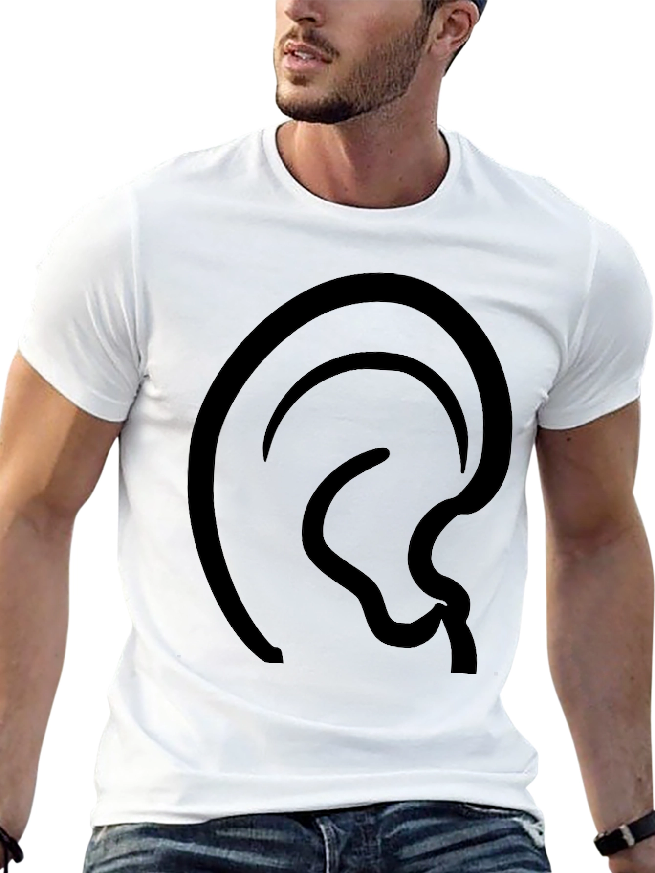 Abstract Ear Black Graphic Tee