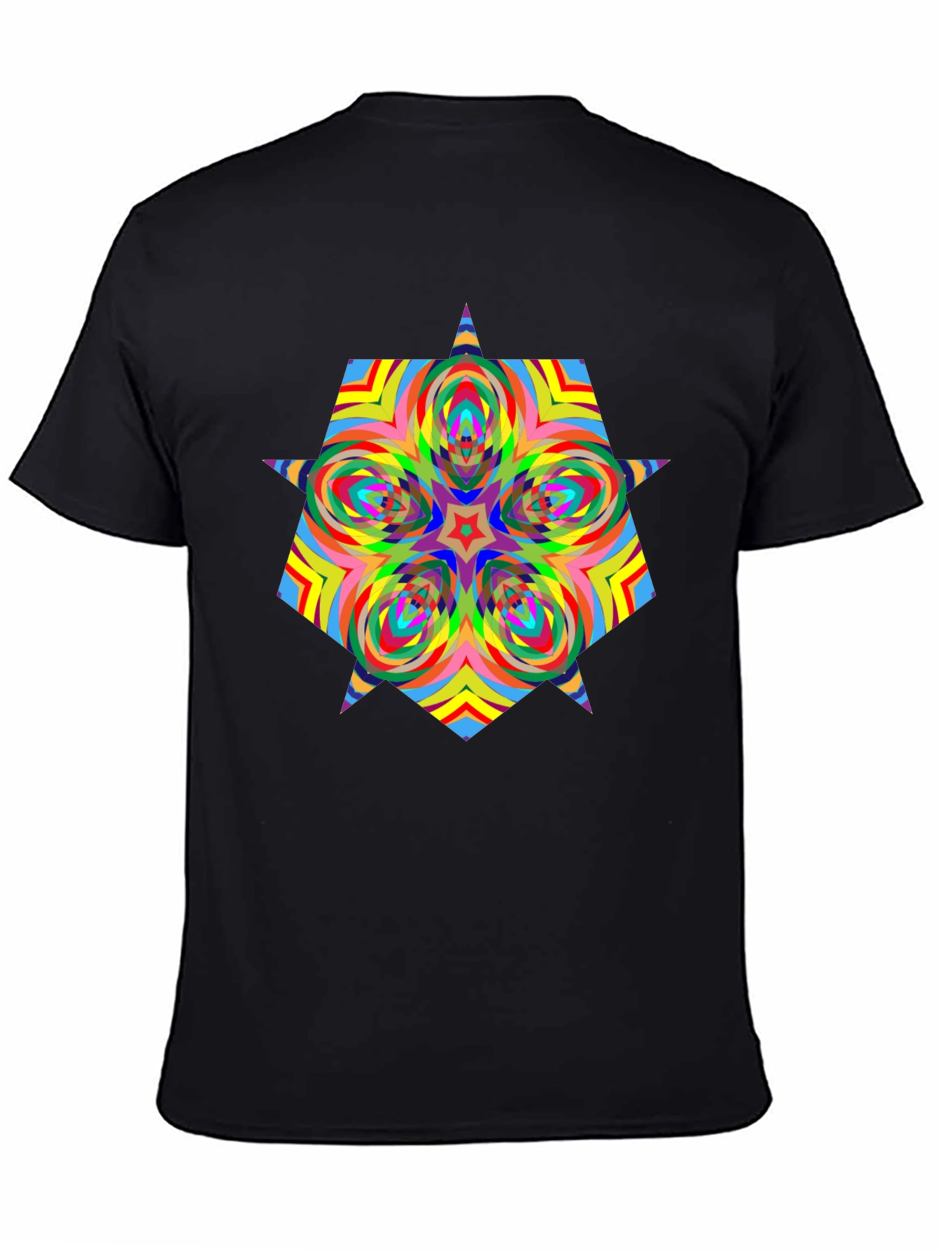 Psychedelic Starburst Graphic Black T-Shirt