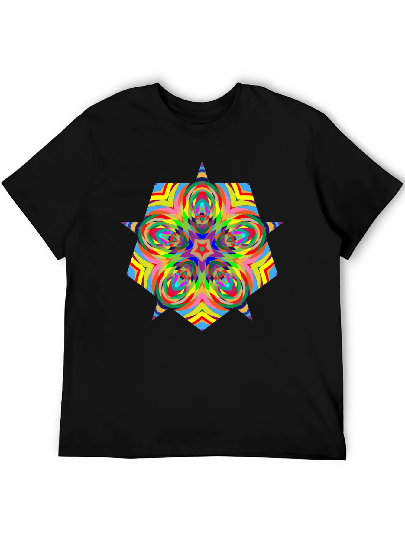 Psychedelic Starburst Graphic Black T-Shirt