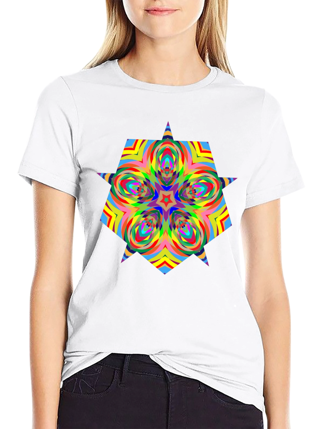 Psychedelic Starburst Graphic Black T-Shirt