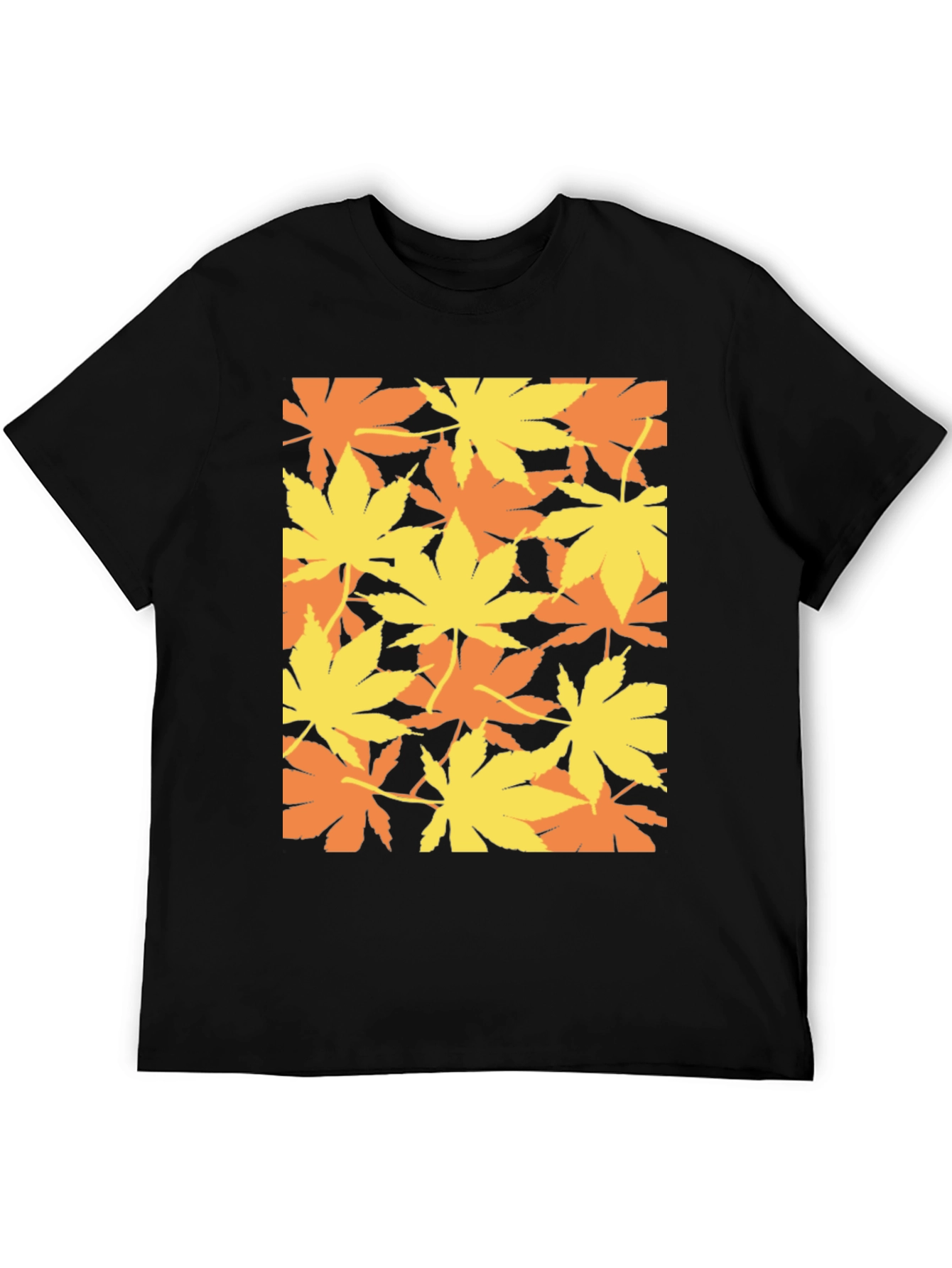 Marijuana Leaf Print Black T-Shirt