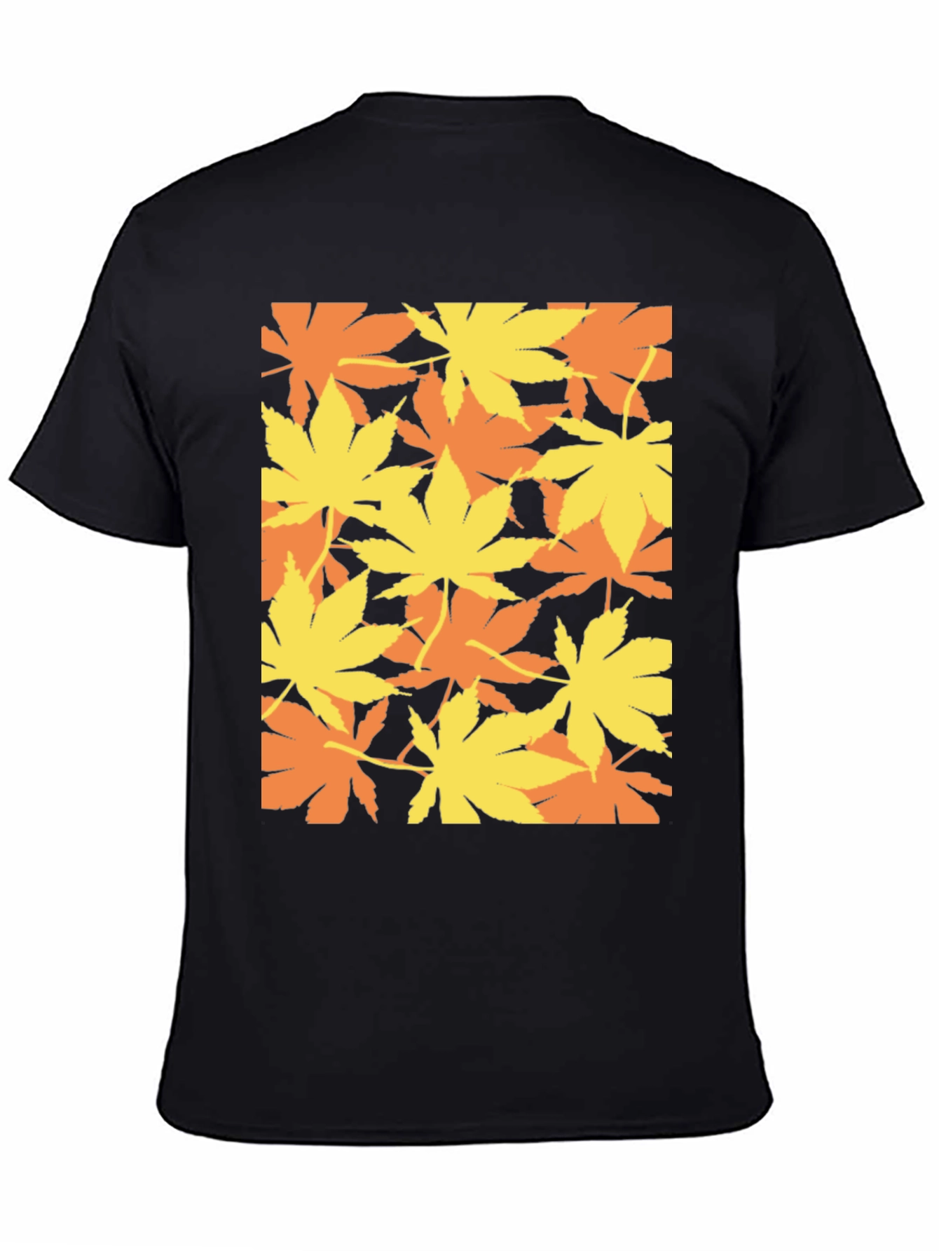 Marijuana Leaf Print Black T-Shirt