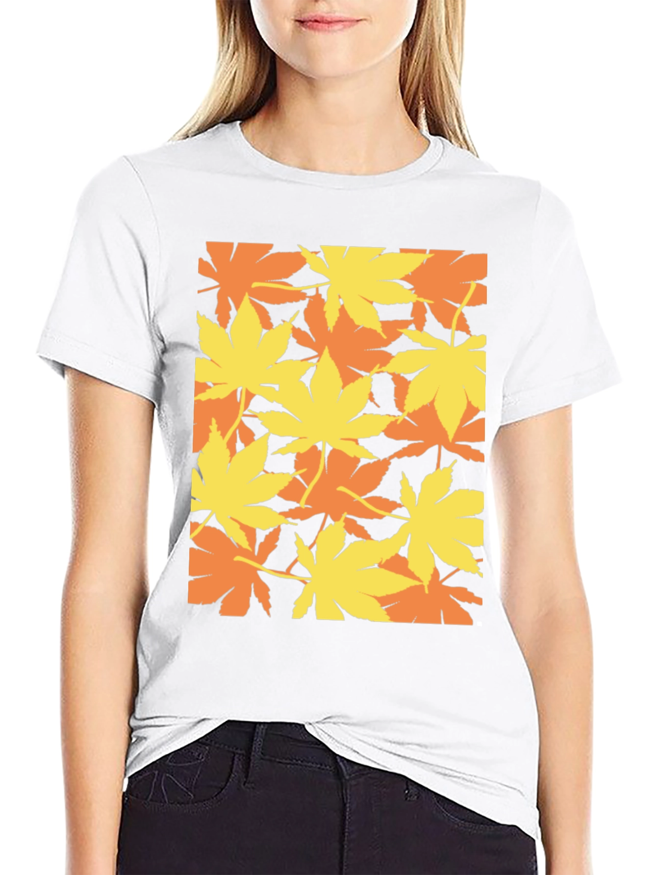 Marijuana Leaf Print Black T-Shirt