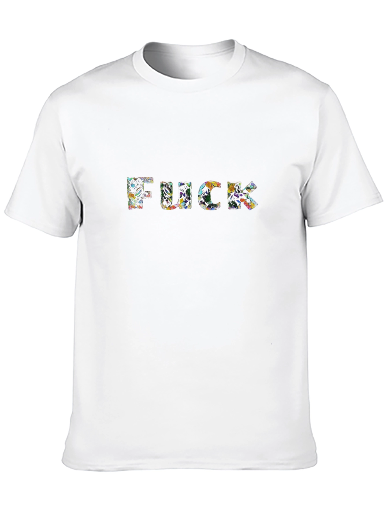 Floral F*ck T-Shirt - Black Crew Neck