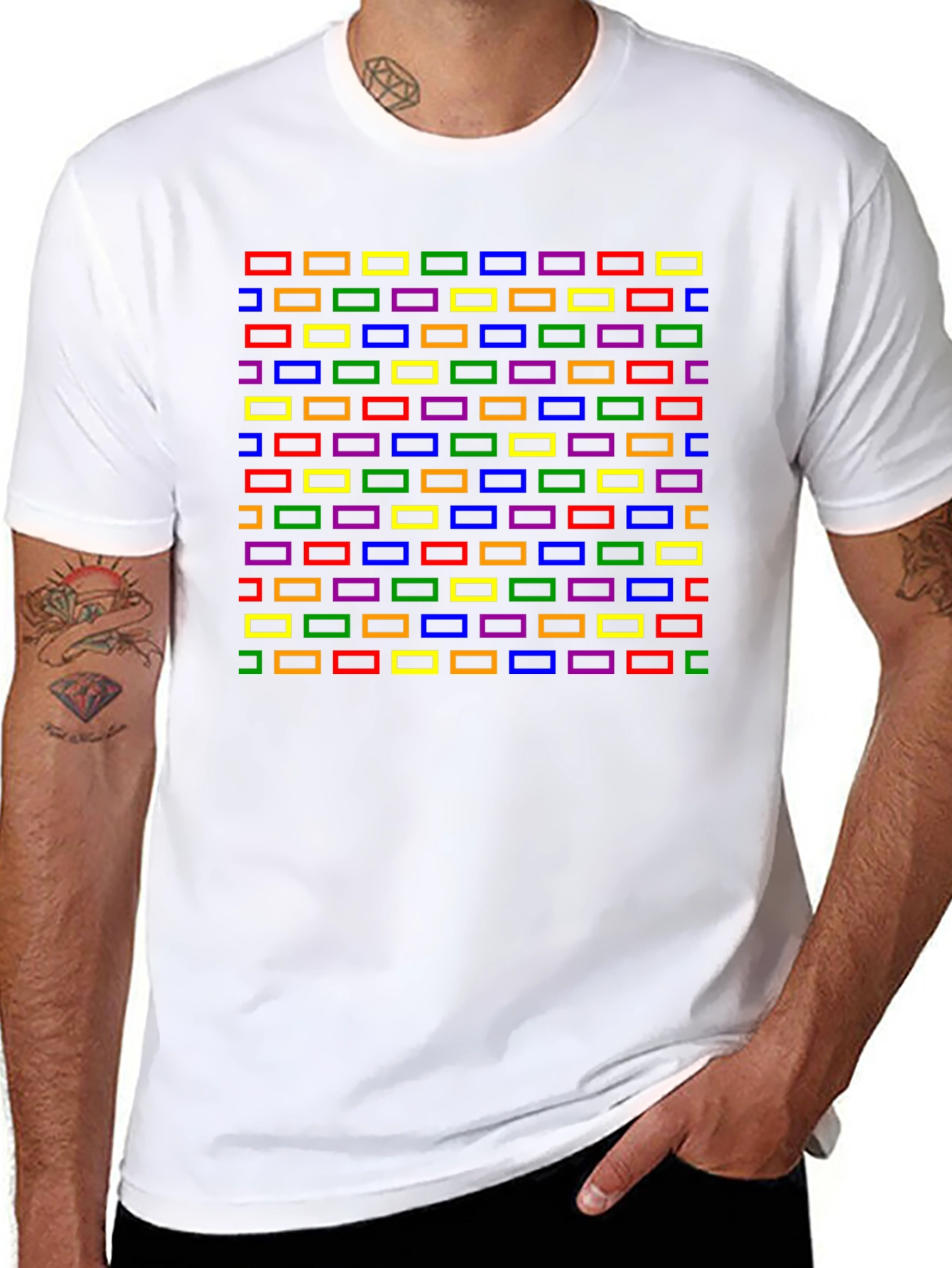 Retro Rectangles Graphic Tee - Black