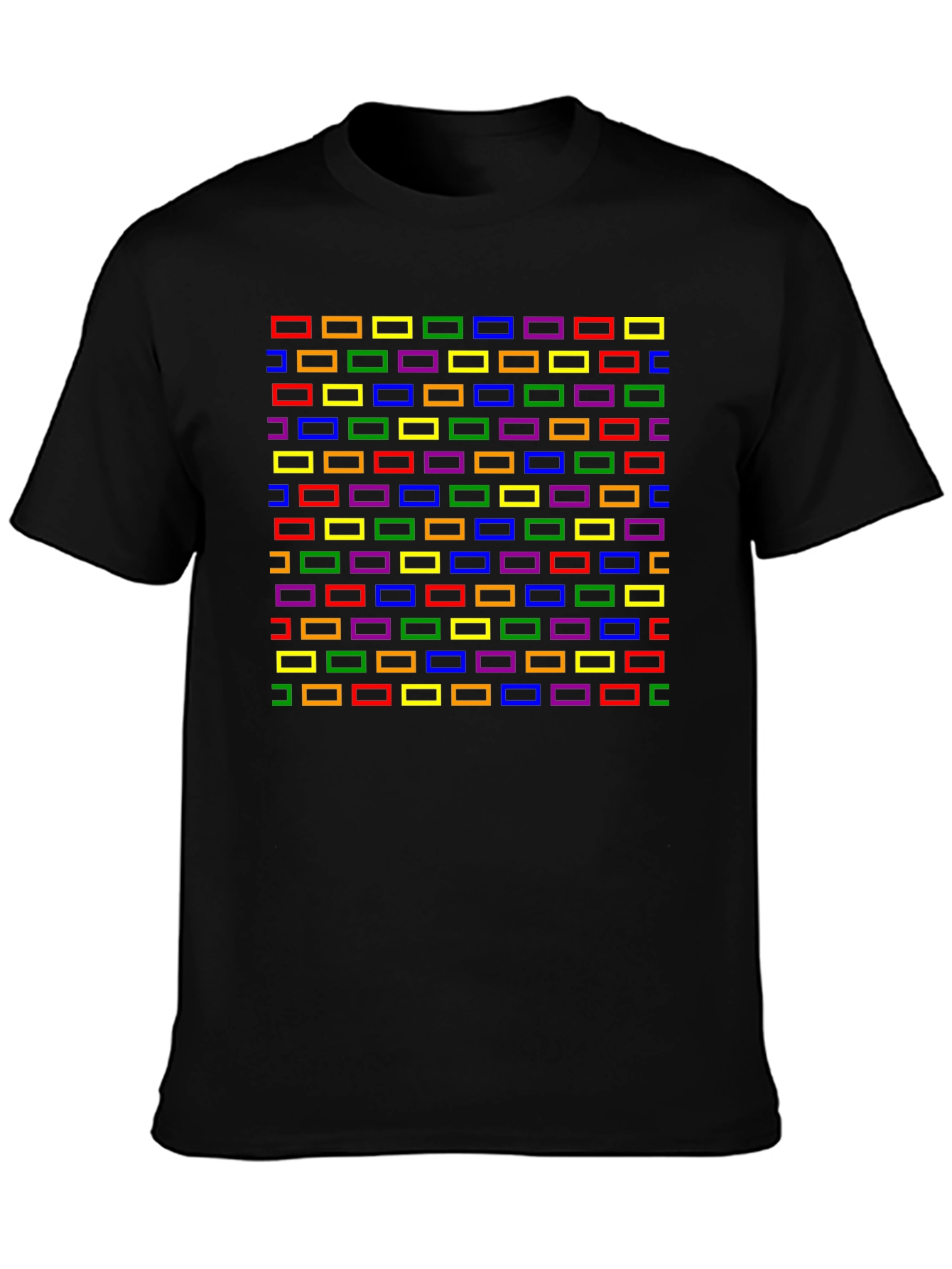 Retro Rectangles Graphic Tee - Black