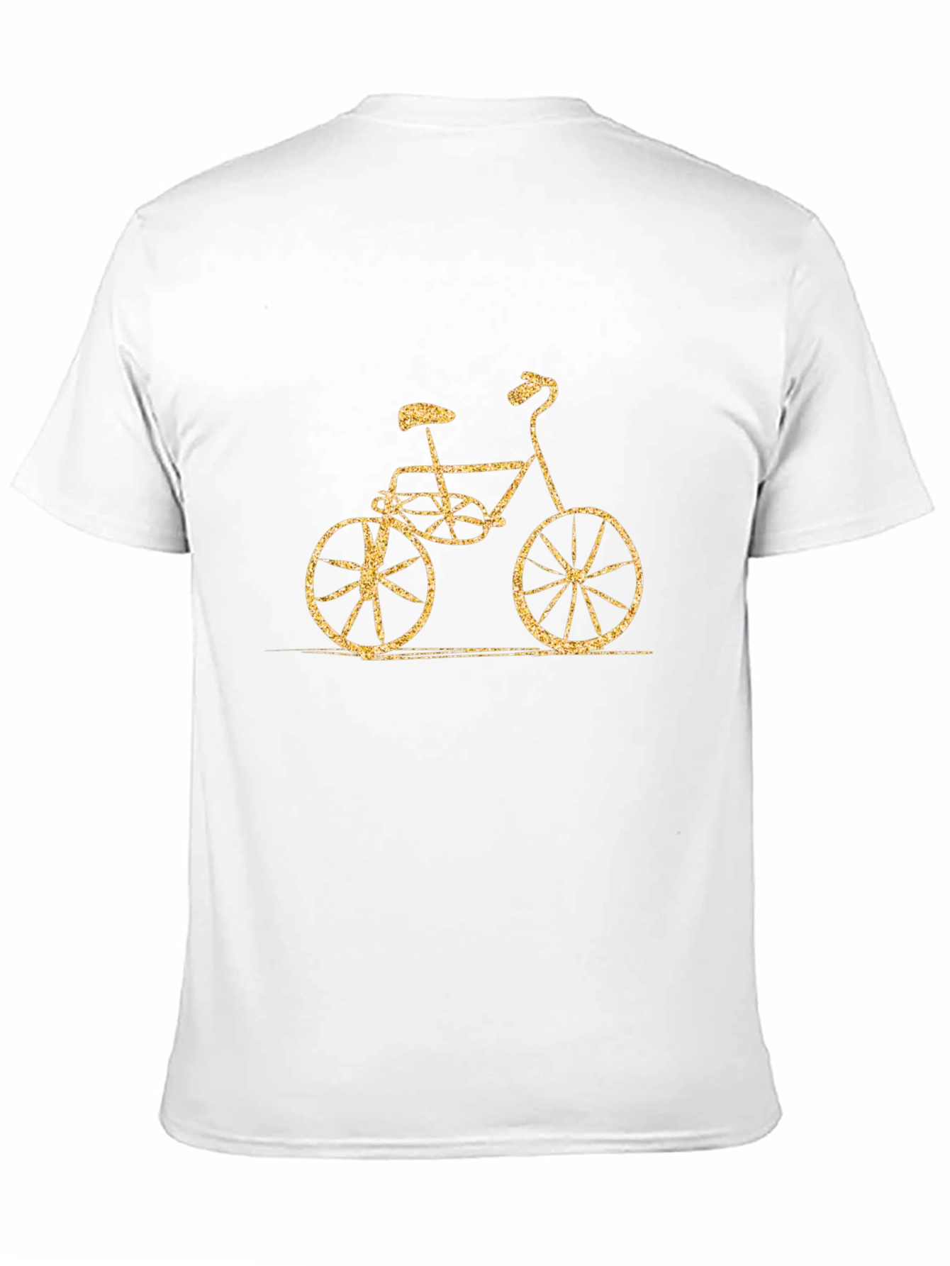 Stylish Black T-Shirt with Gold Bicycle Design