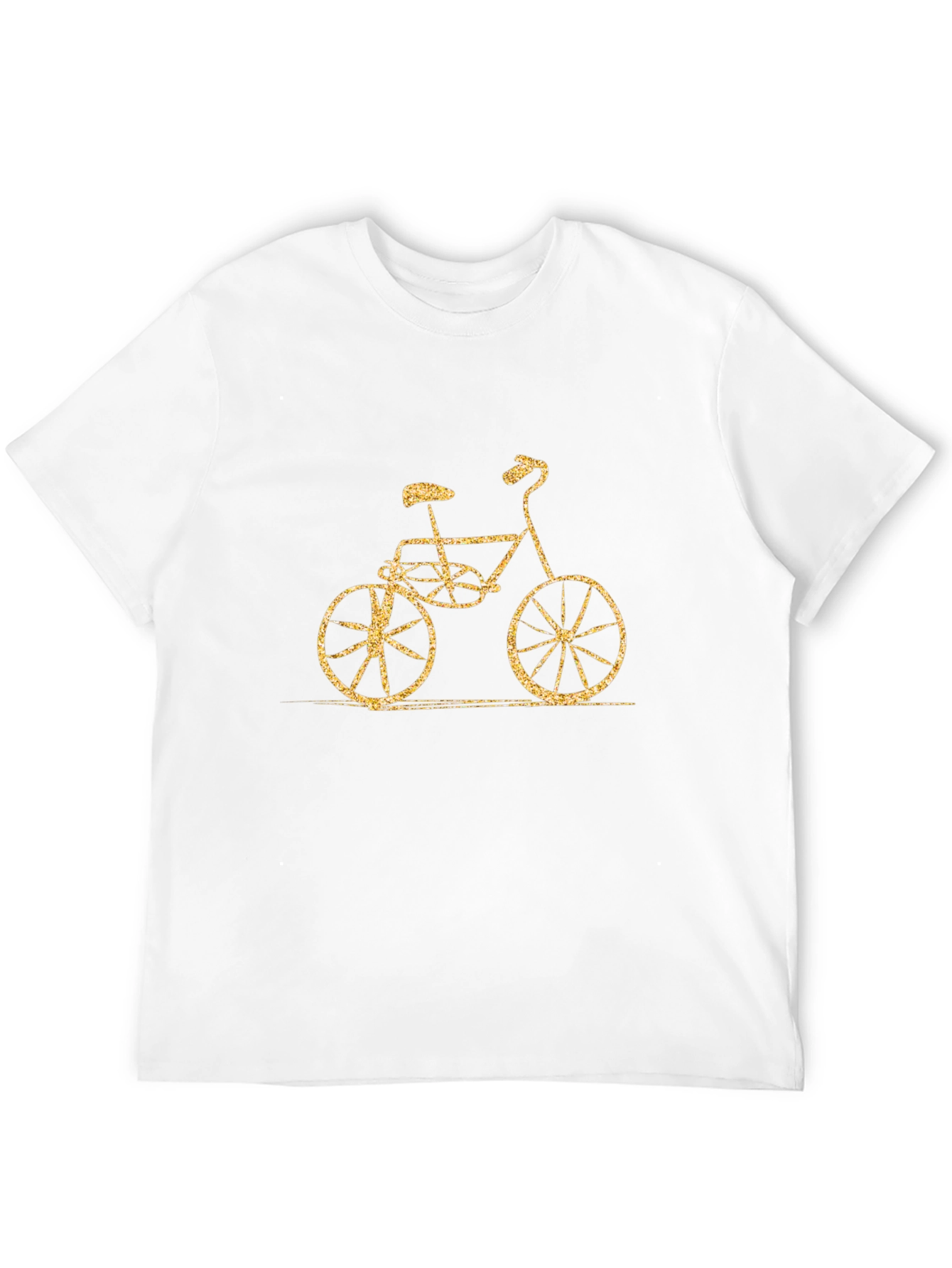 Stylish Black T-Shirt with Gold Bicycle Design