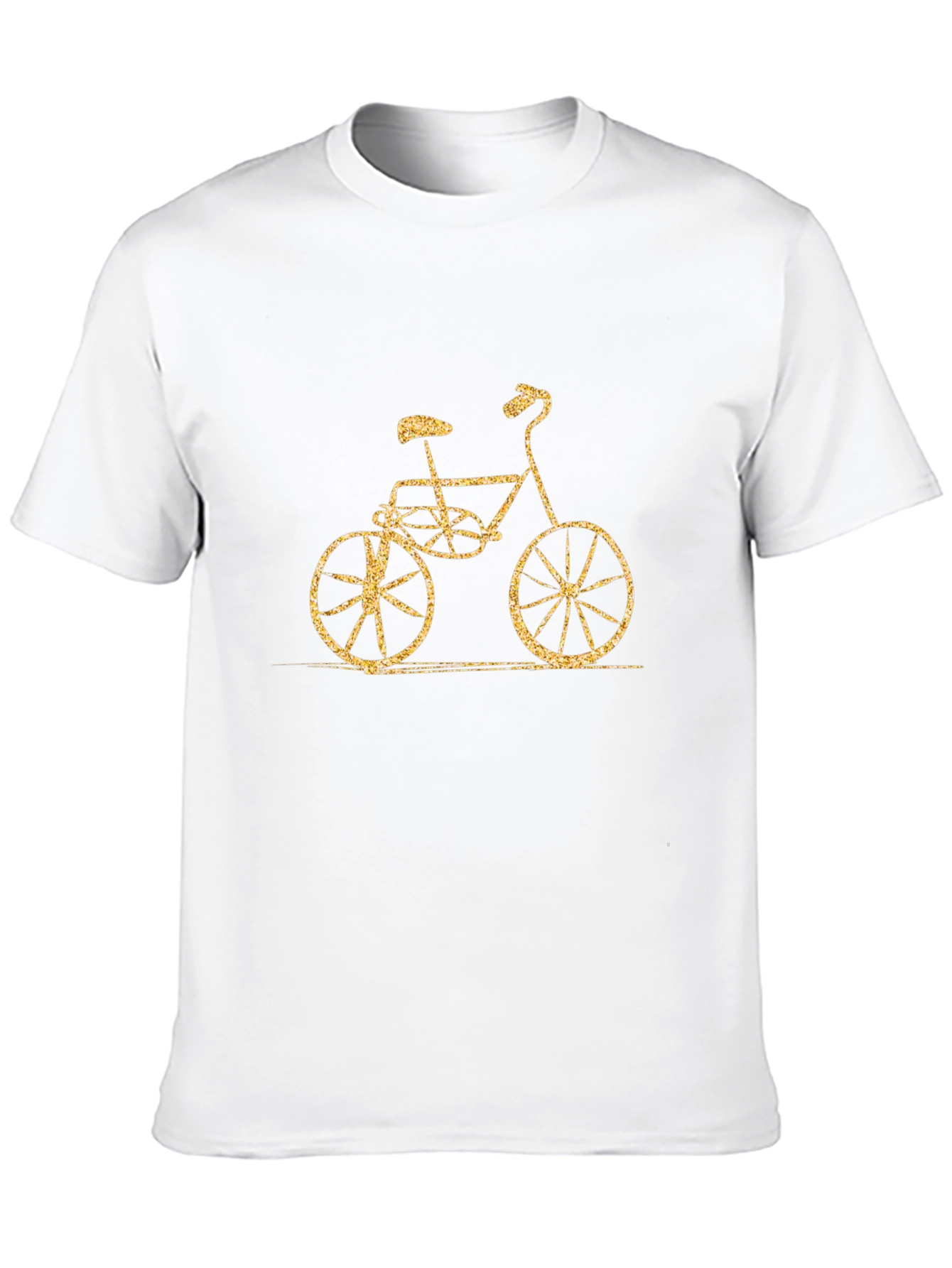 Stylish Black T-Shirt with Gold Bicycle Design