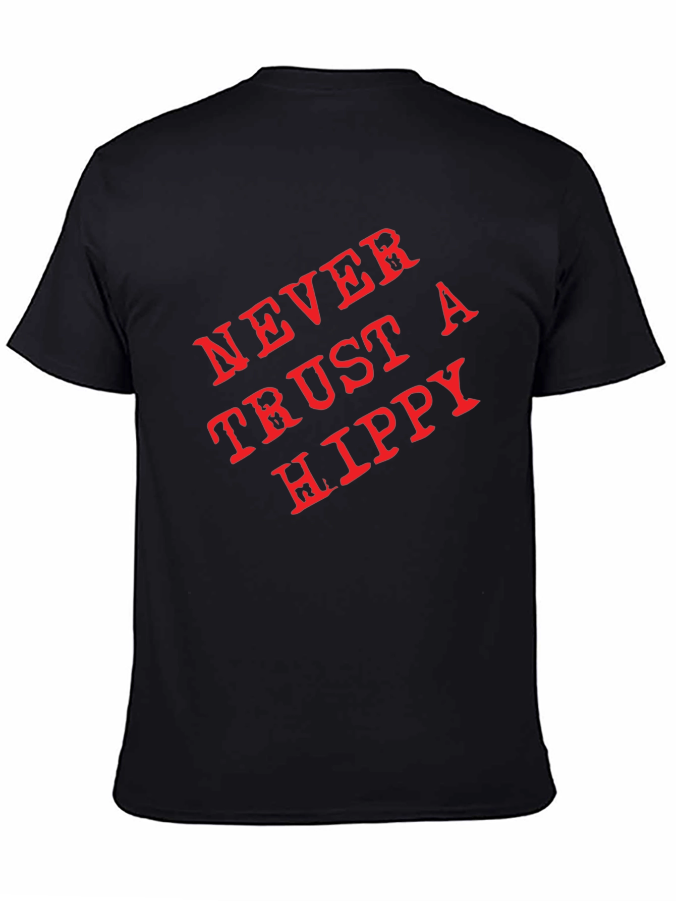 Never Trust a Hippy Graphic T-Shirt - Black