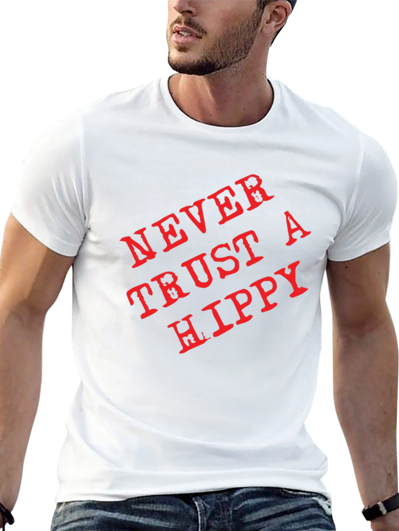 Never Trust a Hippy Graphic T-Shirt - Black