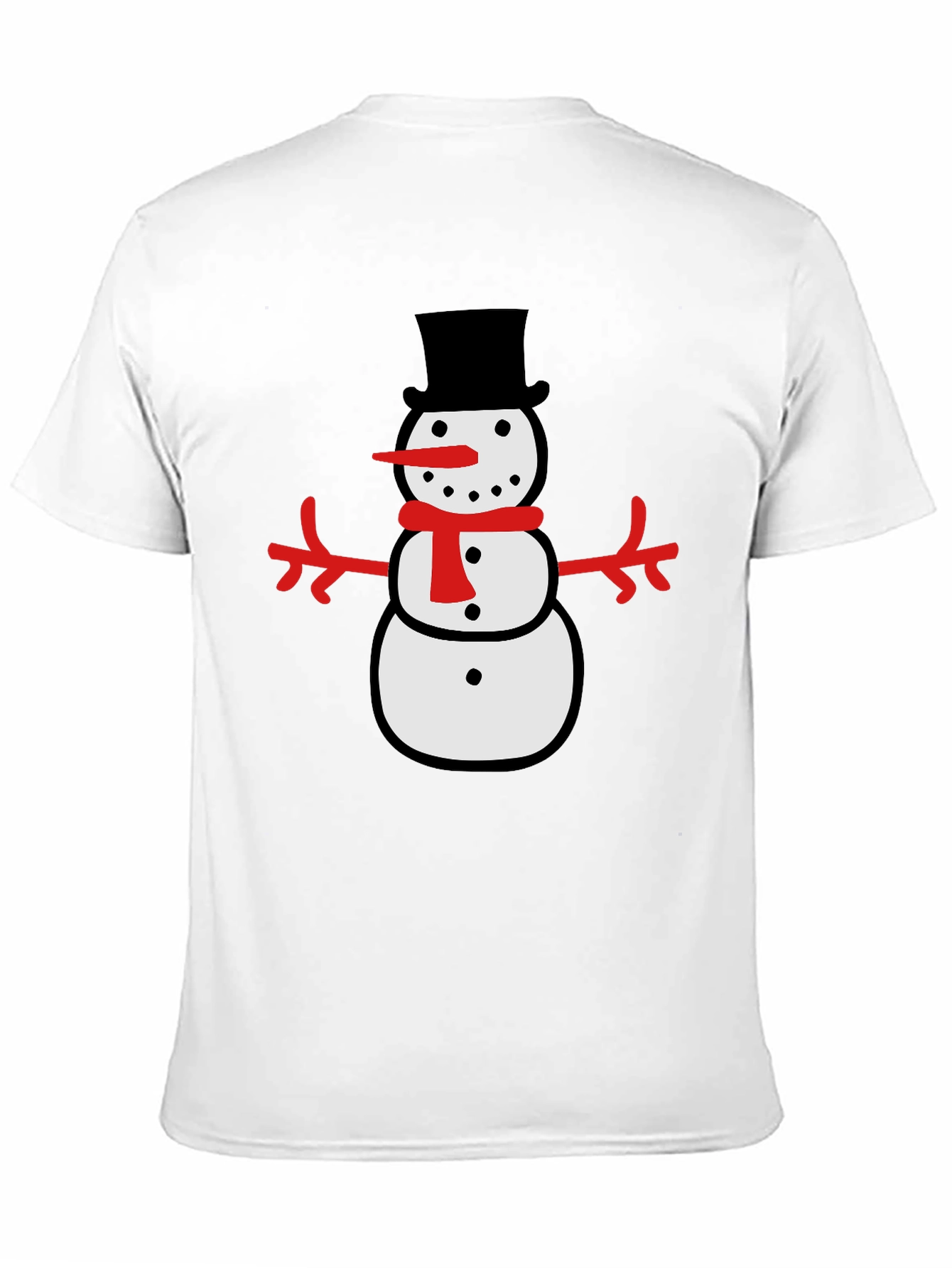 Festive Snowman Graphic Tee - Black