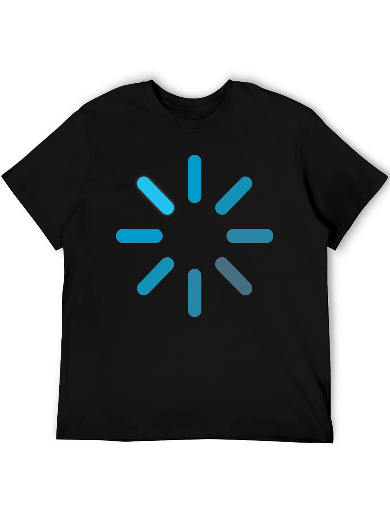 Loading Icon Graphic Tee - Black Cotton Blend T-Shirt