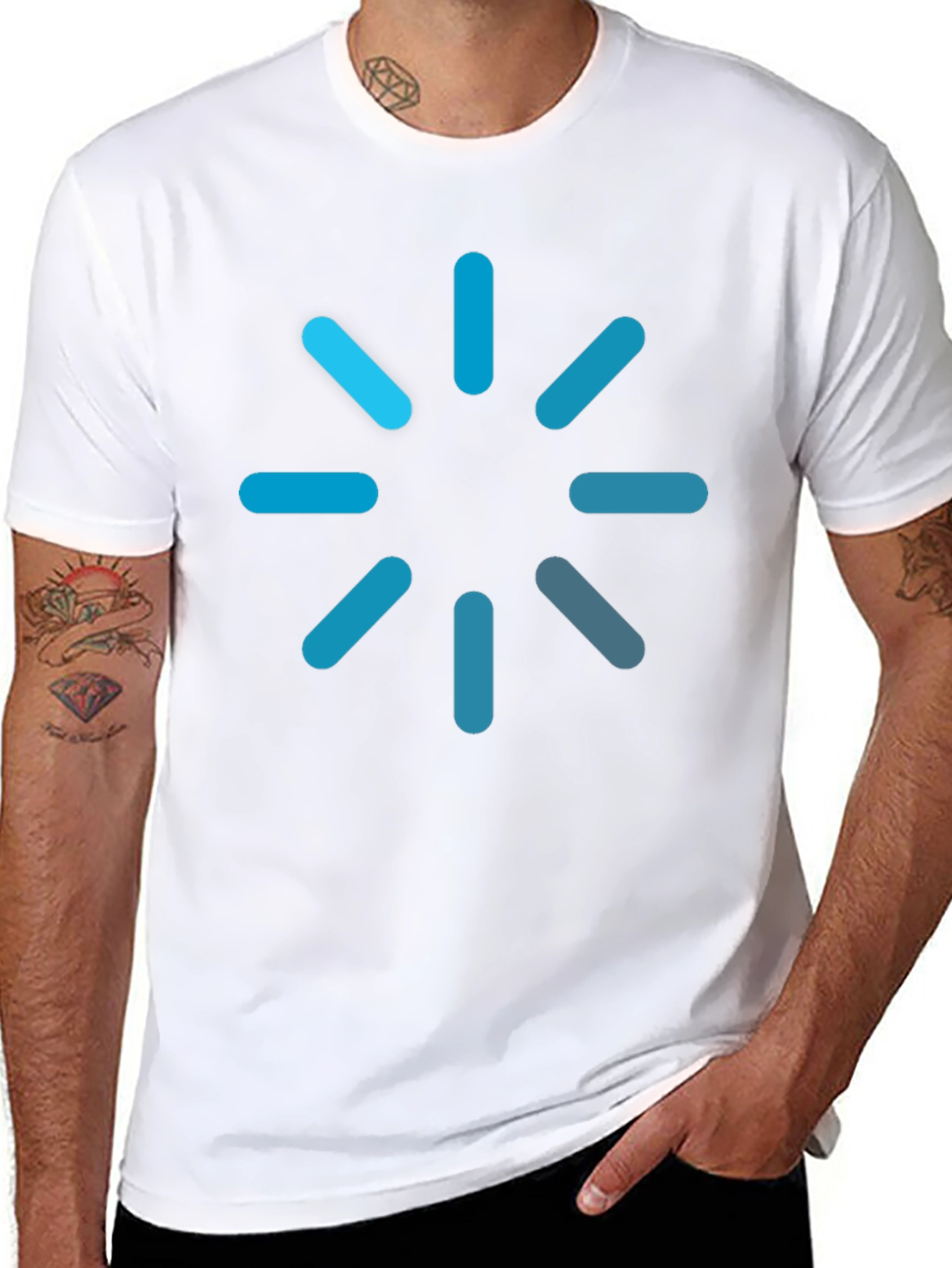 Loading Icon Graphic Tee - Black Cotton Blend T-Shirt