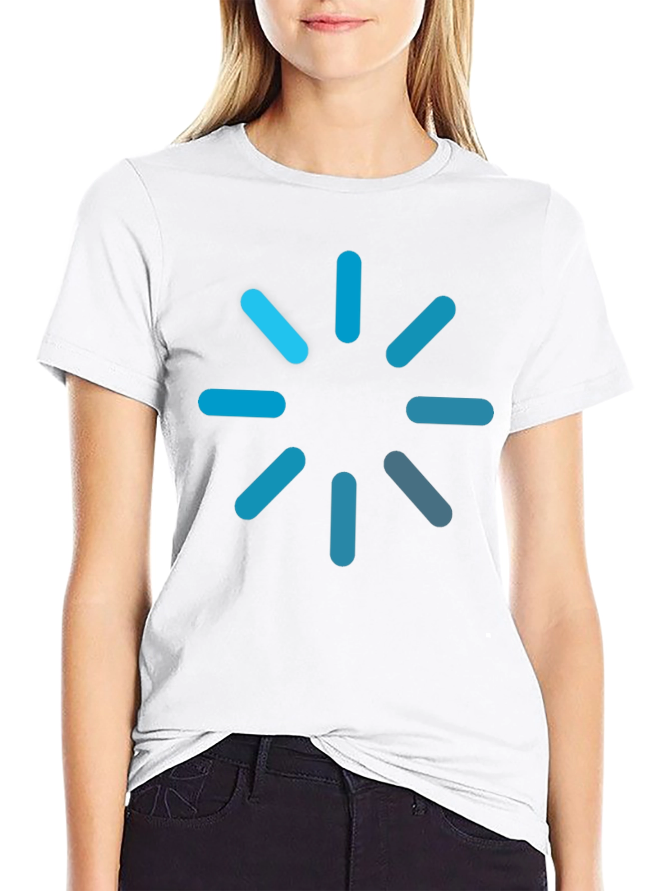 Loading Icon Graphic Tee - Black Cotton Blend T-Shirt