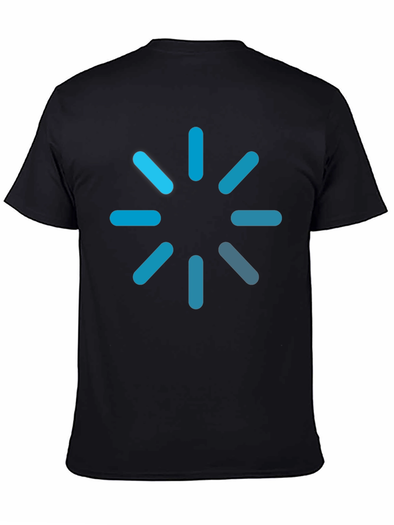 Loading Icon Graphic Tee - Black Cotton Blend T-Shirt