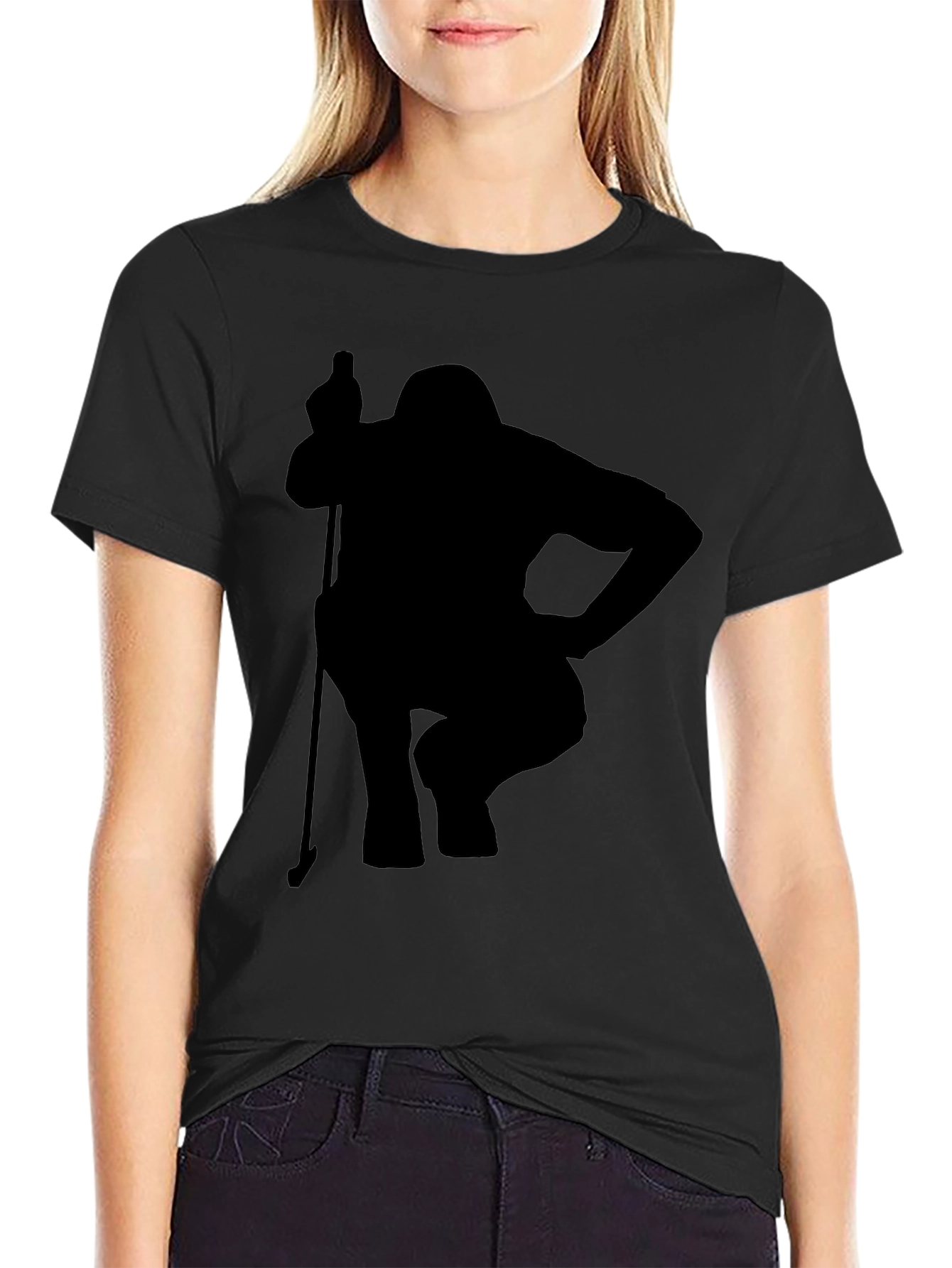 Silhouette Golfer Black T-Shirt