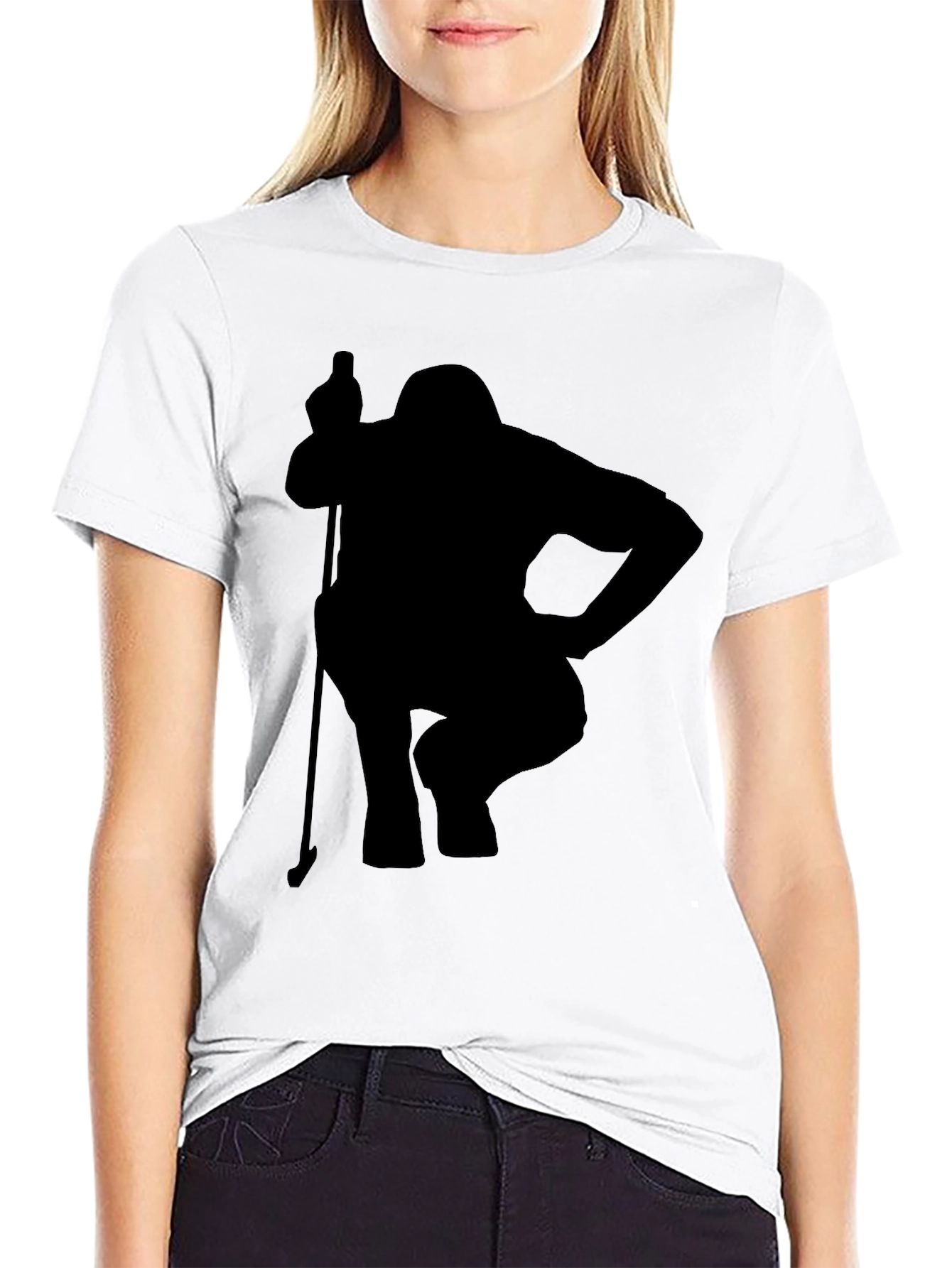 Silhouette Golfer Black T-Shirt