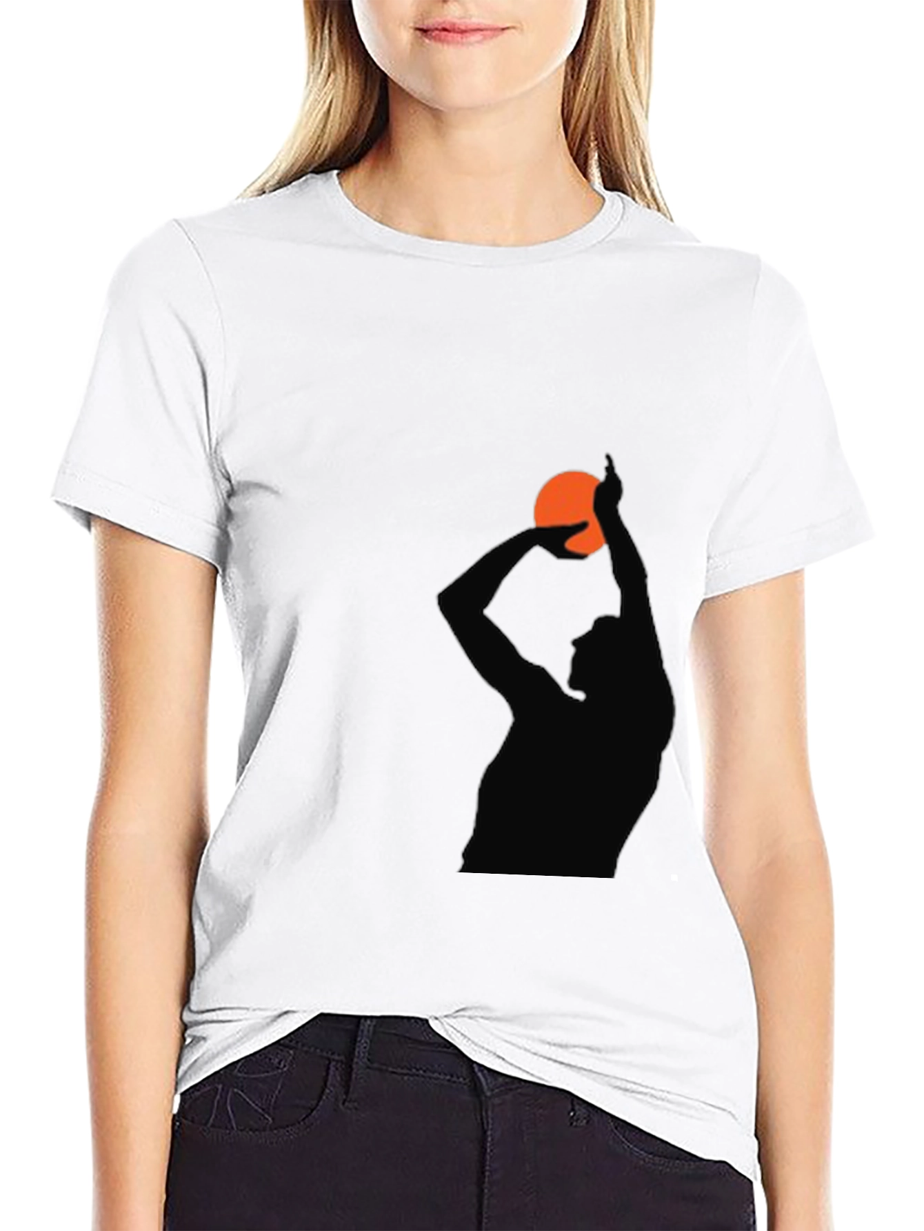 Basketball Silhouette Graphic T-Shirt